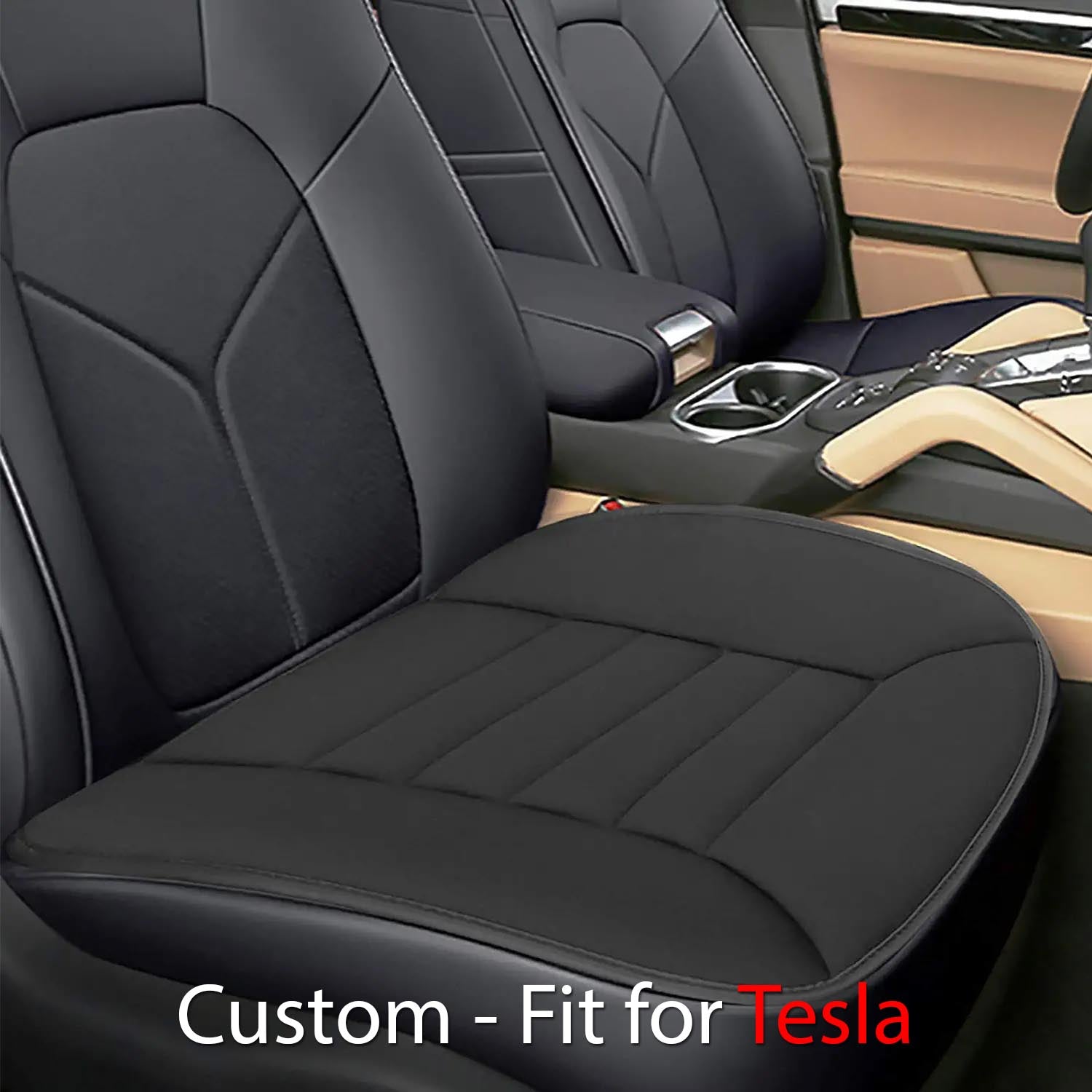 Car Seat Cushion with 1.2inch Comfort Memory Foam, Custom-Fit For Tesla, Seat Cushion for Car and Office Chair DLTY247