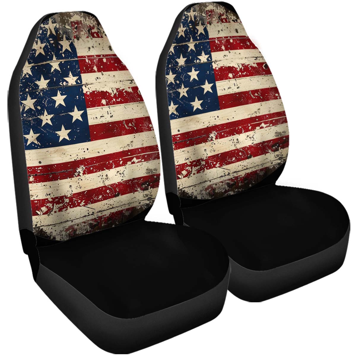 Vintage American Flag Car Seat Cover, Front Seat Protector, For SUV, Car Accessories For Unisex, Car Seat Cover, Gift 02