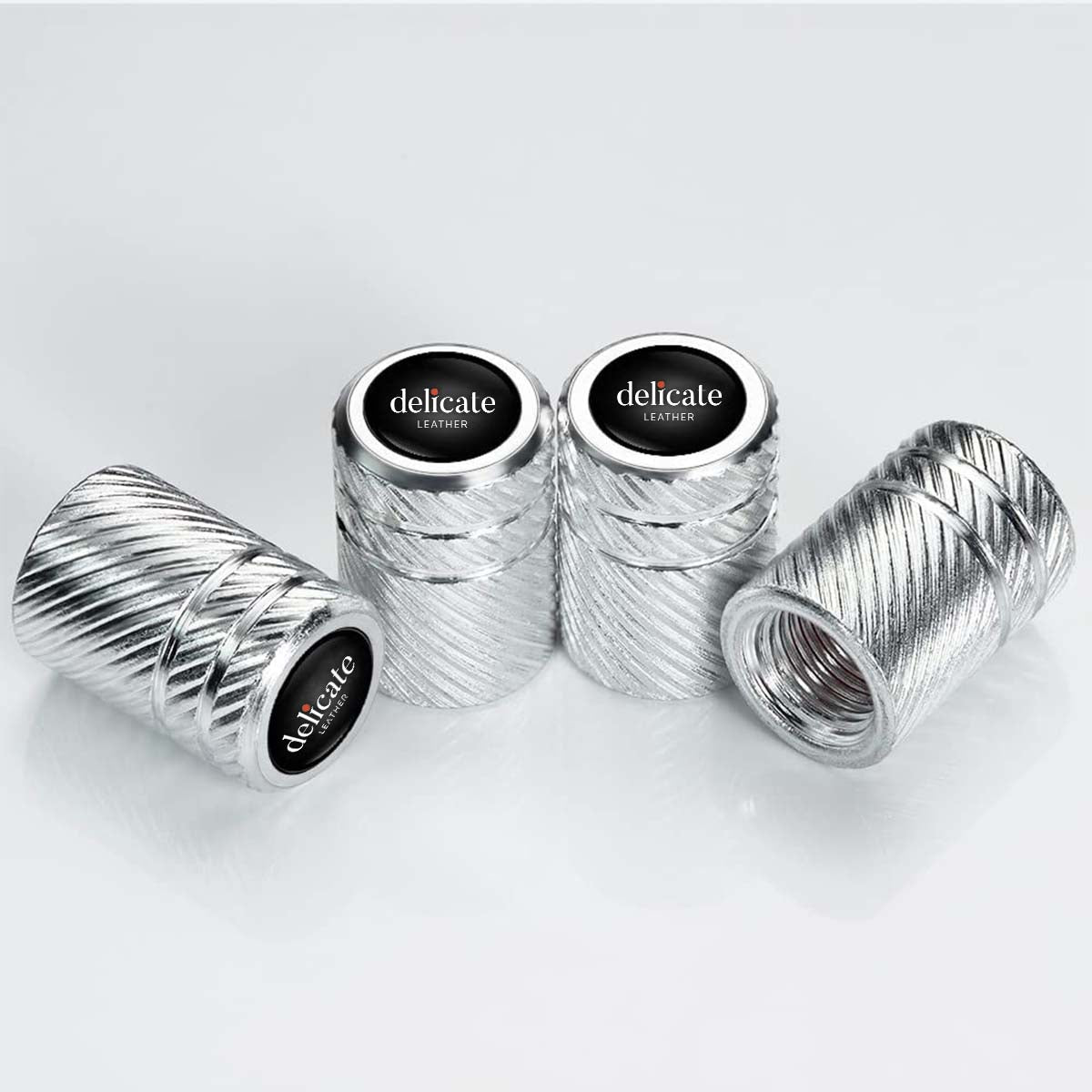 Metal car Wheel tire Valve Caps Modeling Accessories Stem Caps Compatible with car Wheels air caps car Accessories?4PCS? - Delicate Leather