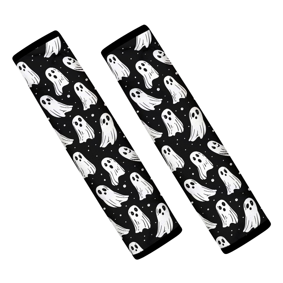 Happy Halloween Seat Belt Covers (2PCS) , Cute Doodle Ghost Microfiber Leather Seat Belt Shoulder Pads for More Comfortable Driving, Halloween 05 - Delicate Leather