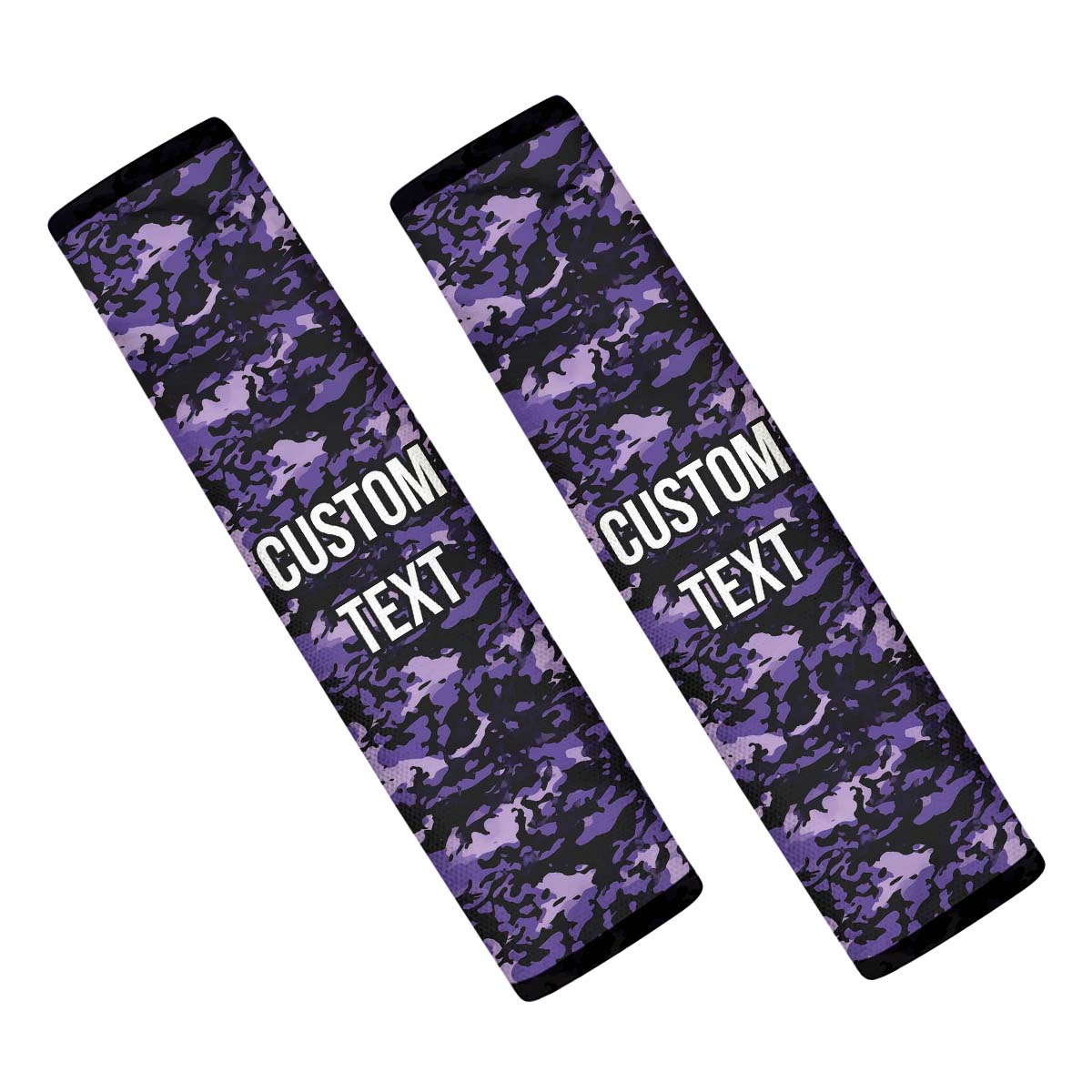 Personalized Custom Camo Seat Belt Covers (2PCS) Black And Purple Camouflage, Microfiber Leather Seat Belt Shoulder Pads for More Comfortable Driving, Camo 04 - Delicate Leather