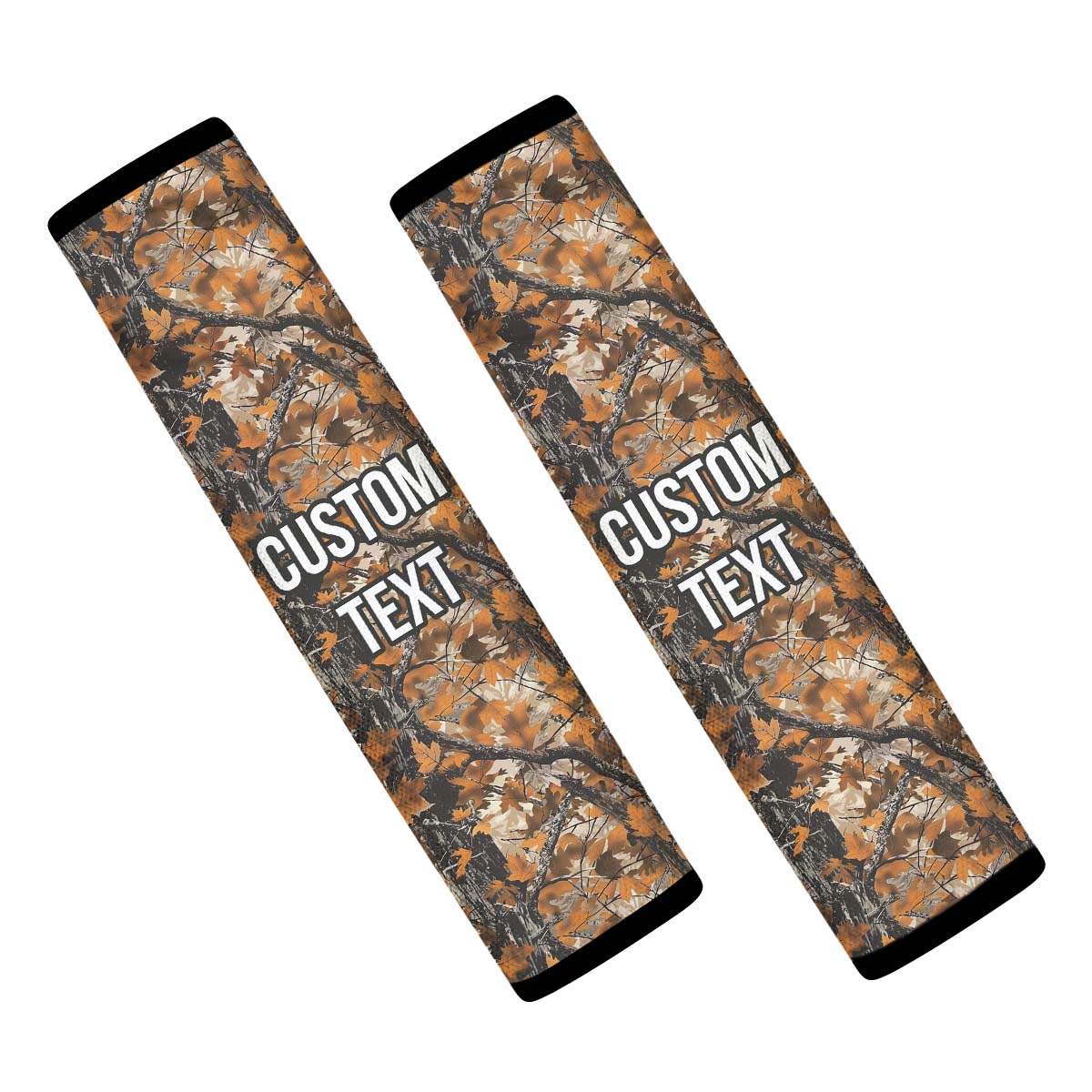 Personalized Custom Camo Seat Belt Covers (2PCS) Orange Camo Camouflage, Microfiber Leather Seat Belt Shoulder Pads for More Comfortable Driving, Camo 13 - Delicate Leather