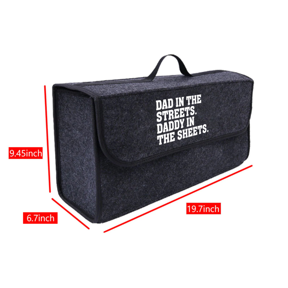 Dad In The Streets. Daddy In The Sheets Soft Felt Car Bag Organizer Folding Car Storage Box Non Slip Fireproof Car Trunk Organizer, Custom For Your Cars, Father's Day Gift, Car Accessories - Delicate Leather