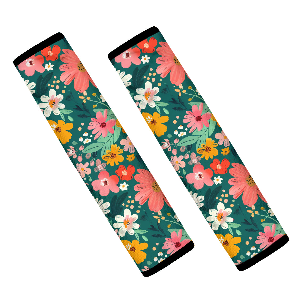 Tropical Rainforest Seat Belt Covers (2PCS), Flower, Forest Botanical Microfiber Leather Seat Belt Shoulder Pads for More Comfortable Driving, Tropical 09 - Delicate Leather