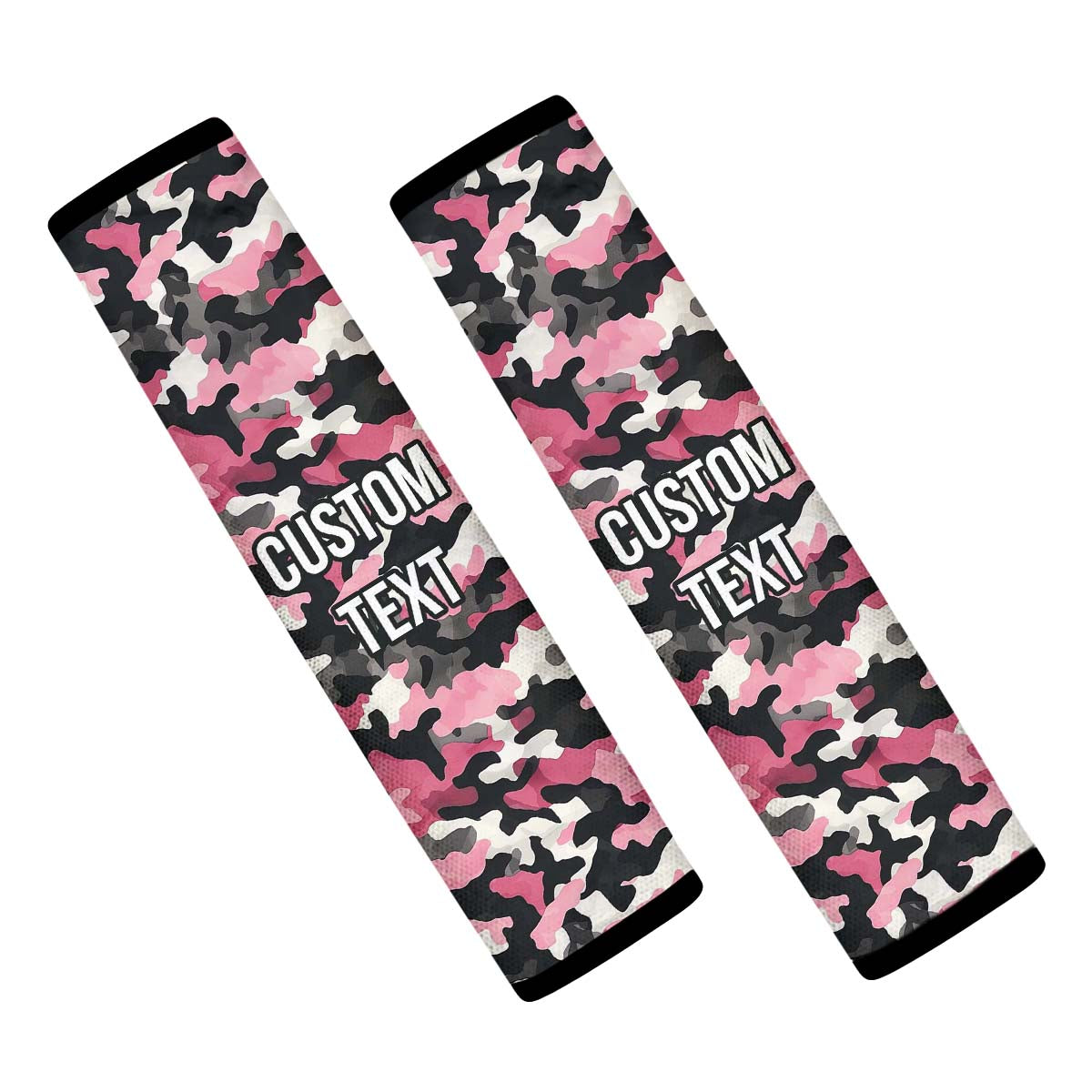 Personalized Custom Camo Seat Belt Covers (2PCS) Black And Pink Camouflage, Microfiber Leather Seat Belt Shoulder Pads for More Comfortable Driving, Camo 08 - Delicate Leather
