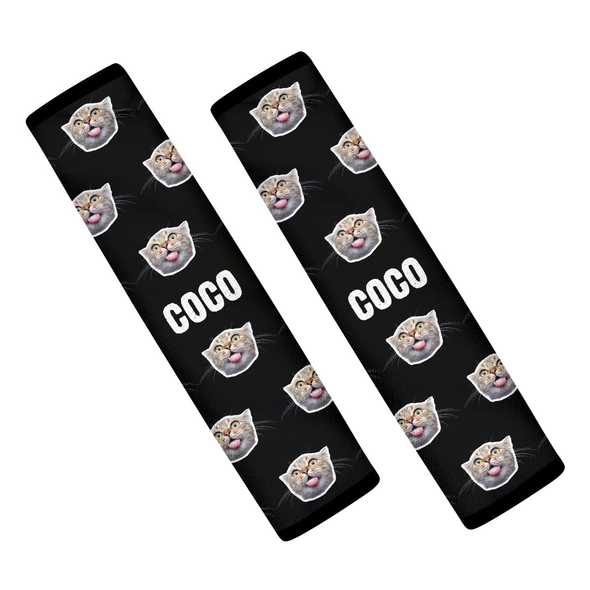 Customized Photo Cat Seat Belt Covers (2PCS) ,Custom Seat Belt Covers with Picture Microfiber Leather Seat Belt Shoulder Pads for More Comfortable Driving, - Delicate Leather