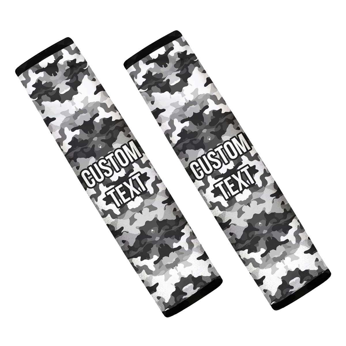 Personalized Custom Camo Seat Belt Covers (2PCS) Black And White Camouflage, Microfiber Leather Seat Belt Shoulder Pads for More Comfortable Driving, Camo 03