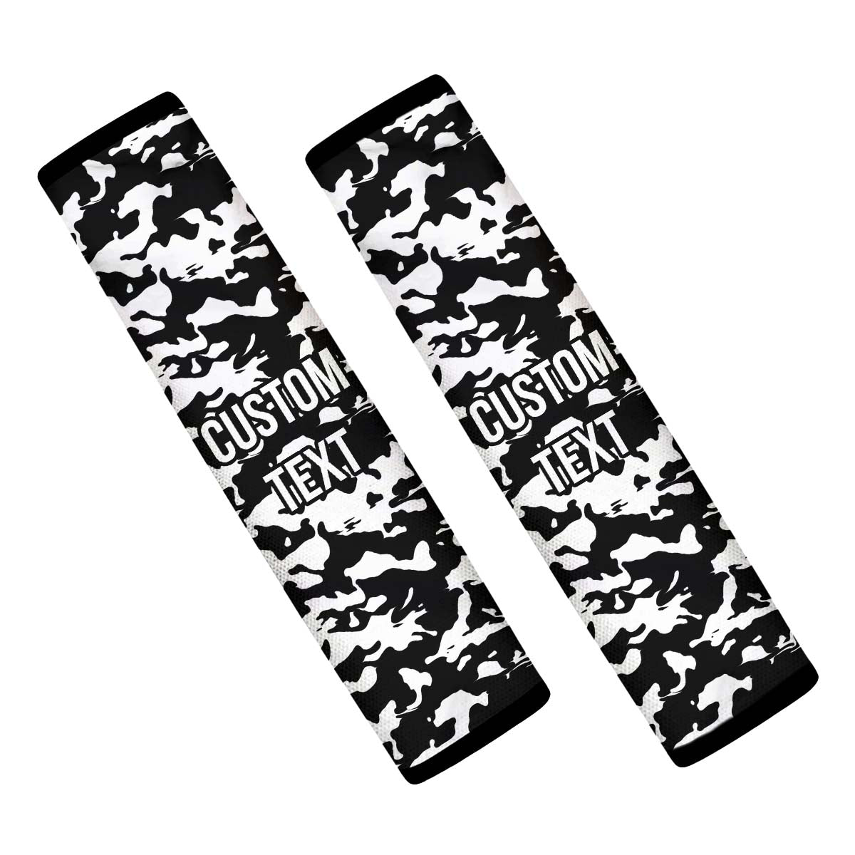 Personalized Custom Camo Seat Belt Covers (2PCS) Black And White Camouflage, Microfiber Leather Seat Belt Shoulder Pads for More Comfortable Driving, Camo 05 - Delicate Leather