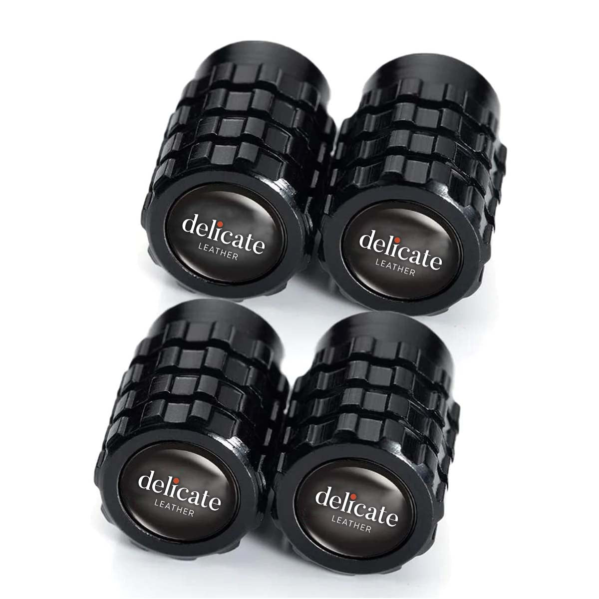 4-pcs Metal Car tire Valve Caps Stems air Cap Shape Decoration Replacement for Styling Decoration Accessories. - Delicate Leather