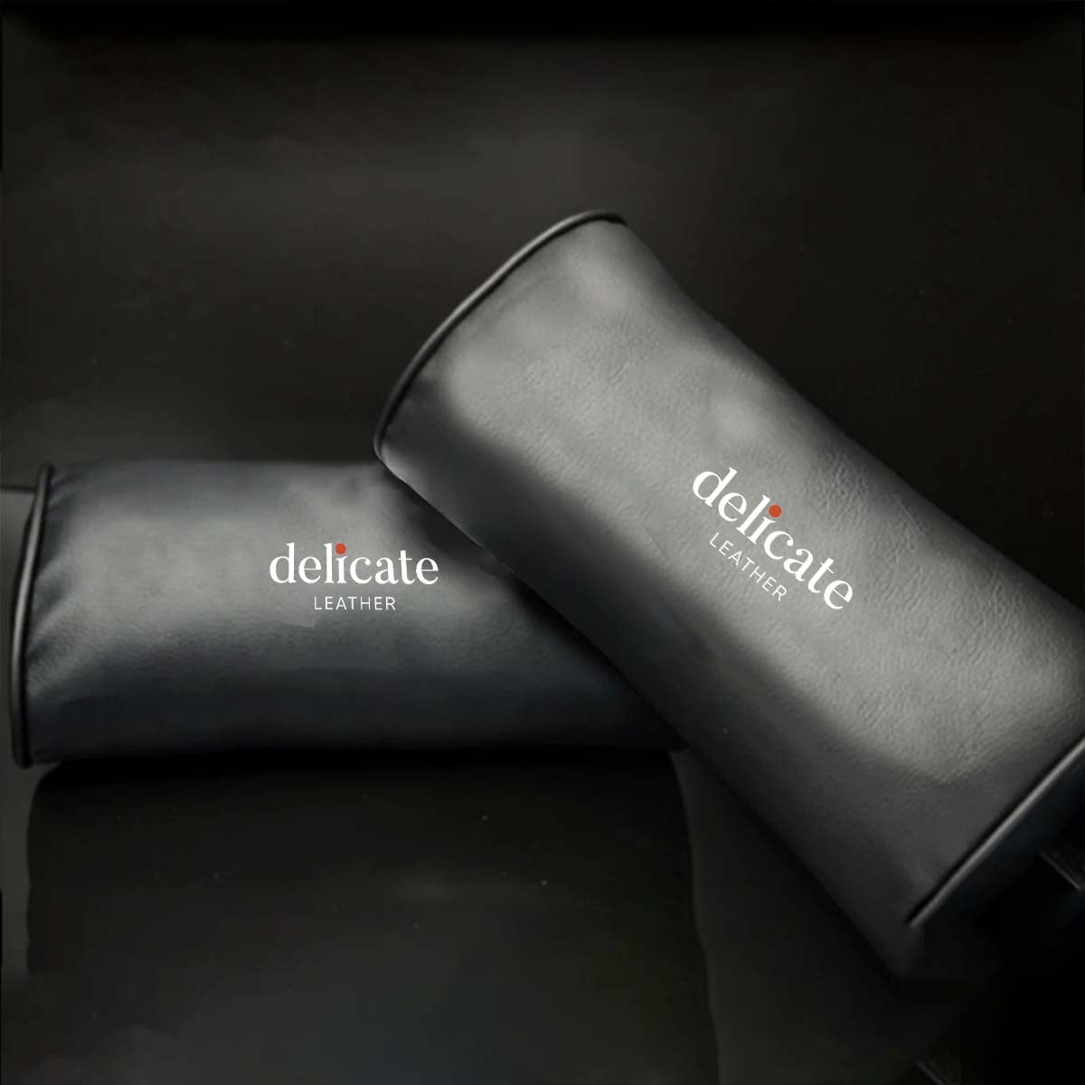 Custom Text and Logo Neck Pillow, Fit with Cars, Car Seat Headrest Neck Rest Cushion for Driving Seat Auto Head Rest Neck Support - Delicate Leather