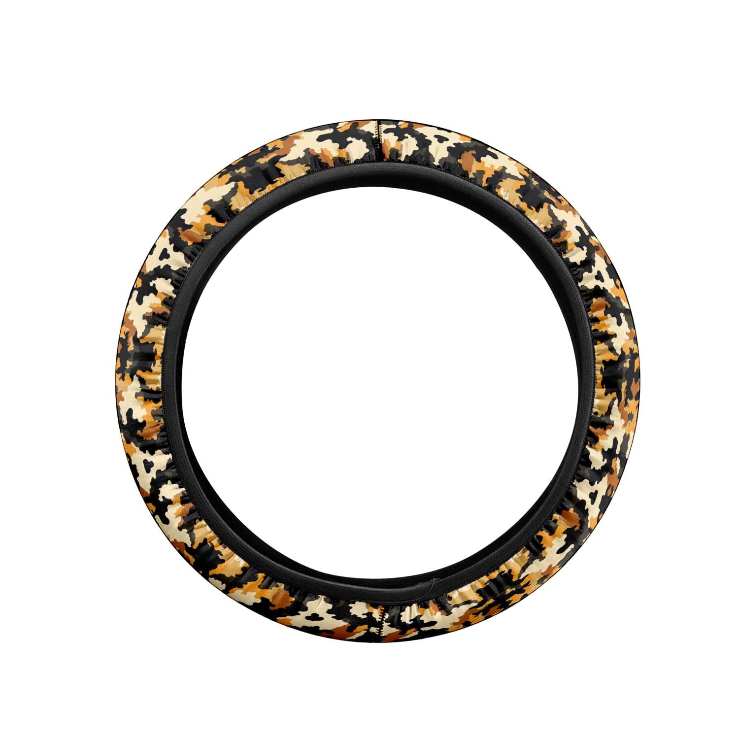 Car Steering Wheel Cover Update Version, Yellow and Black Camo Camouflage Custom-Fit for Car, Premium Leather Car Steering Wheel Cover , Car Accessories, Camo 11