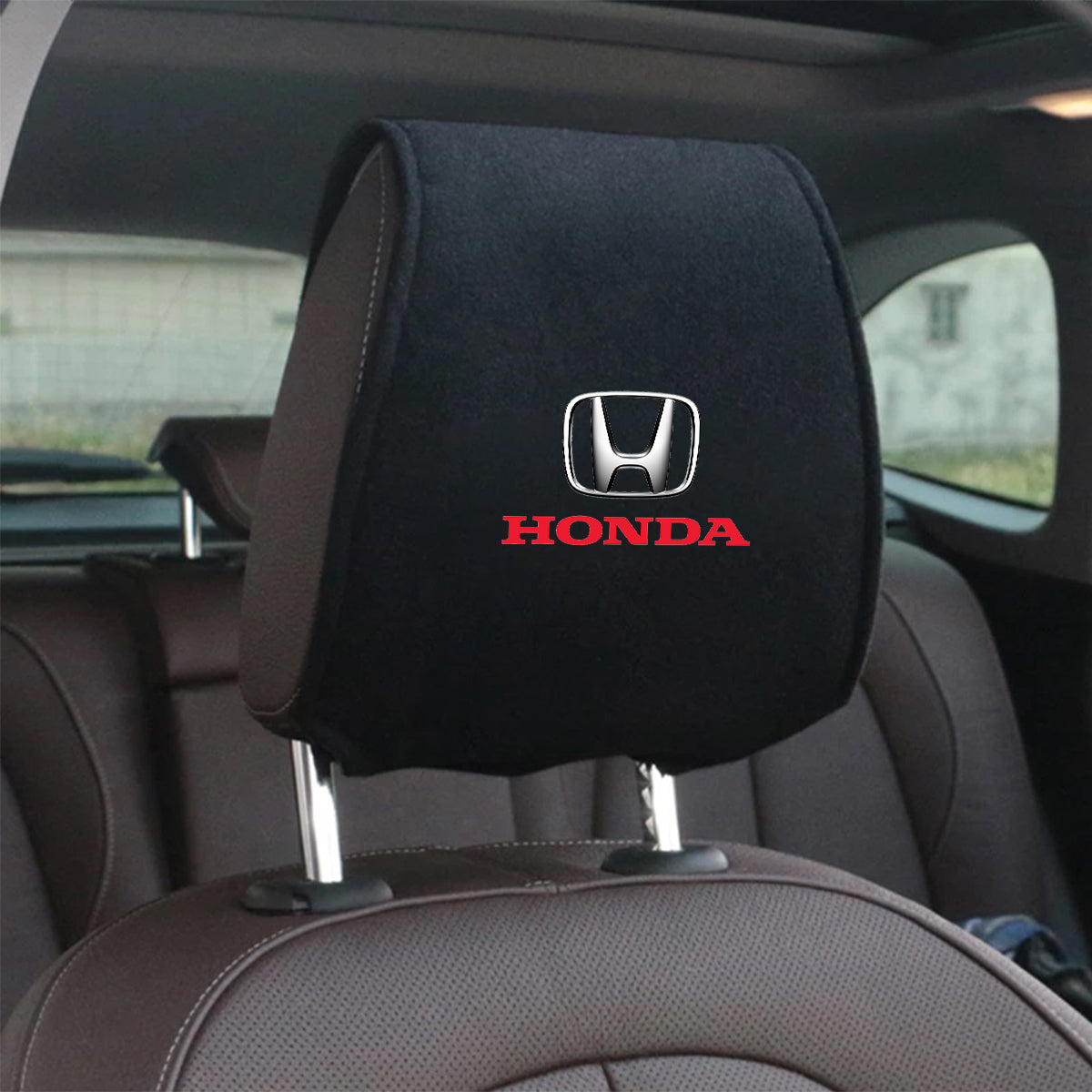 Car Seat Headrest Cover Breathable Flexible Headrest Covers Velcro Auto Headrest Covers Universal Fit, Custom For Your Cars, Car Accessories HA13998 - Delicate Leather