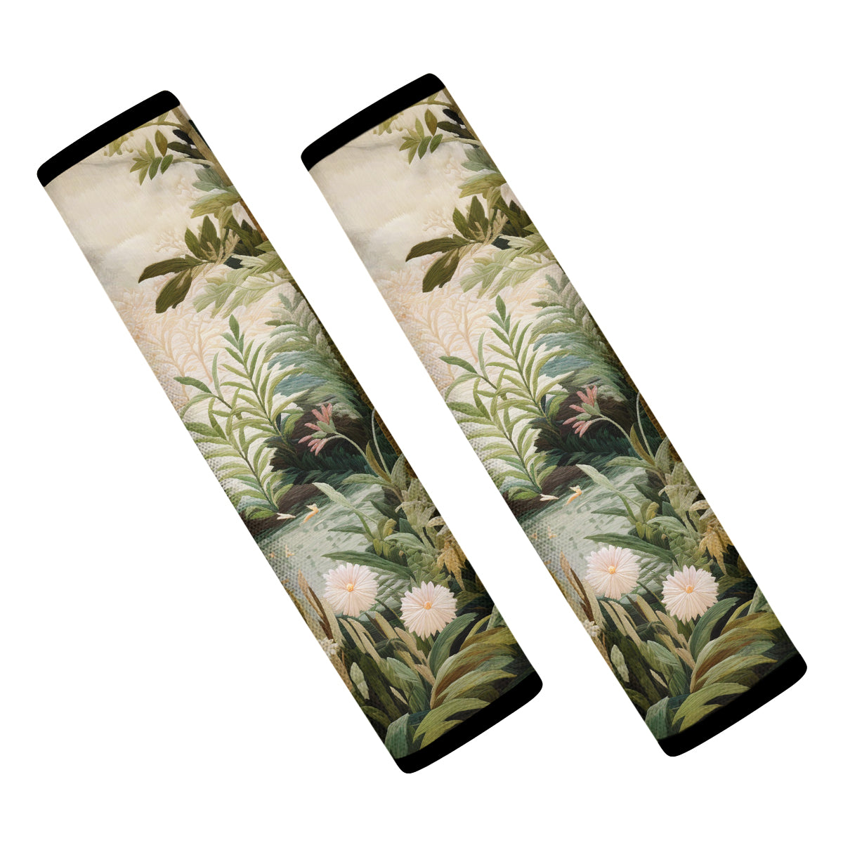 Moody Botanical Art Seat Belt Covers (2PCS), Microfiber Leather Seat Belt Shoulder Pads for More Comfortable Driving,Natural 03 - Delicate Leather