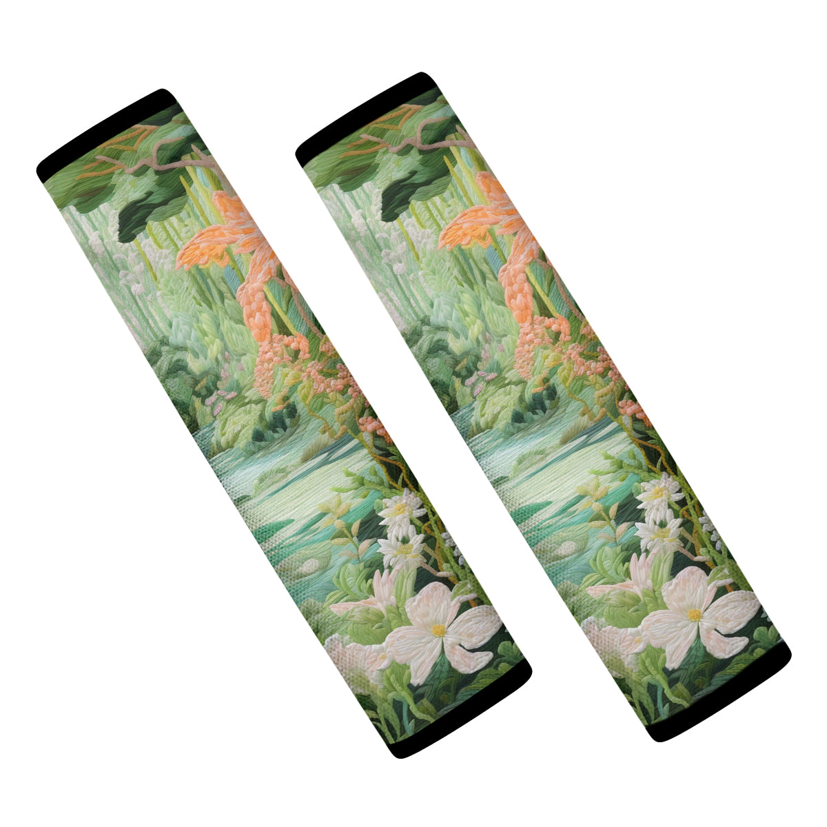 Moody Botanical Art Seat Belt Covers (2PCS), Microfiber Leather Seat Belt Shoulder Pads for More Comfortable Driving,Natural 02 - Delicate Leather