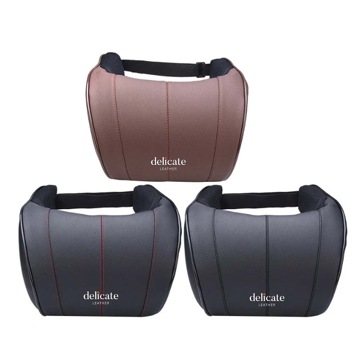 Premium PU Leather Auto Car Neck Pillow: Memory Foam Neck Rest Seat Headrest Cushion Pad - High-Quality, Available in 3 Stylish Colors, Sold as a Single Piece - Delicate Leather