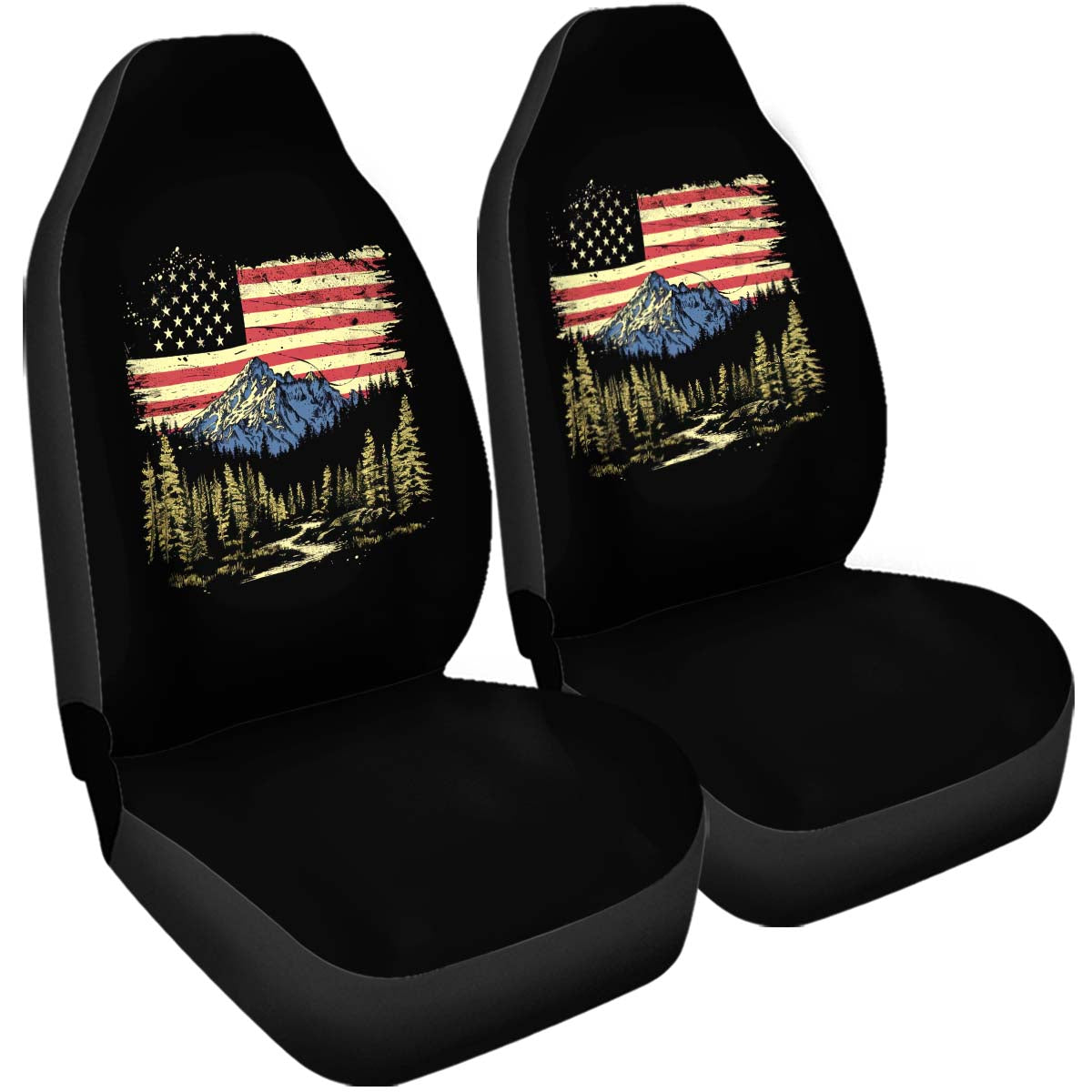 Mountain Range American Flag Car Seat Cover, Girl Riding Horse In The Desert , Front Seat Protector, For SUV, Car Accessories For Unisex, Car Seat Cover, Gift 08 - Delicate Leather