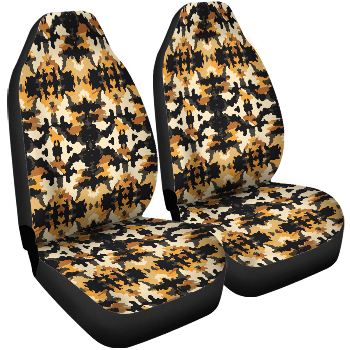 Camo Car Seat Covers Camouflage Set of 2 Seat Protectors Universal Fit For Car SUV Bucket Seats, Camo 1115 - Delicate Leather