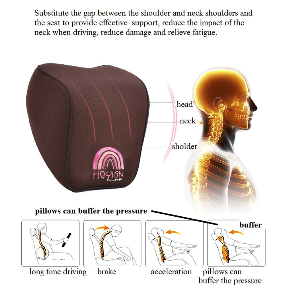 Custom Name Lumbar Support Cushion for Car and Headrest Neck Pillow Kit, Personalized Gift, Custom For Cars, Ergonomically Design for Car Seat, Car Accessories, Personalised Lumbar Support Cushion, Name Lumbar Support Cushion L6 - Delicate Leather