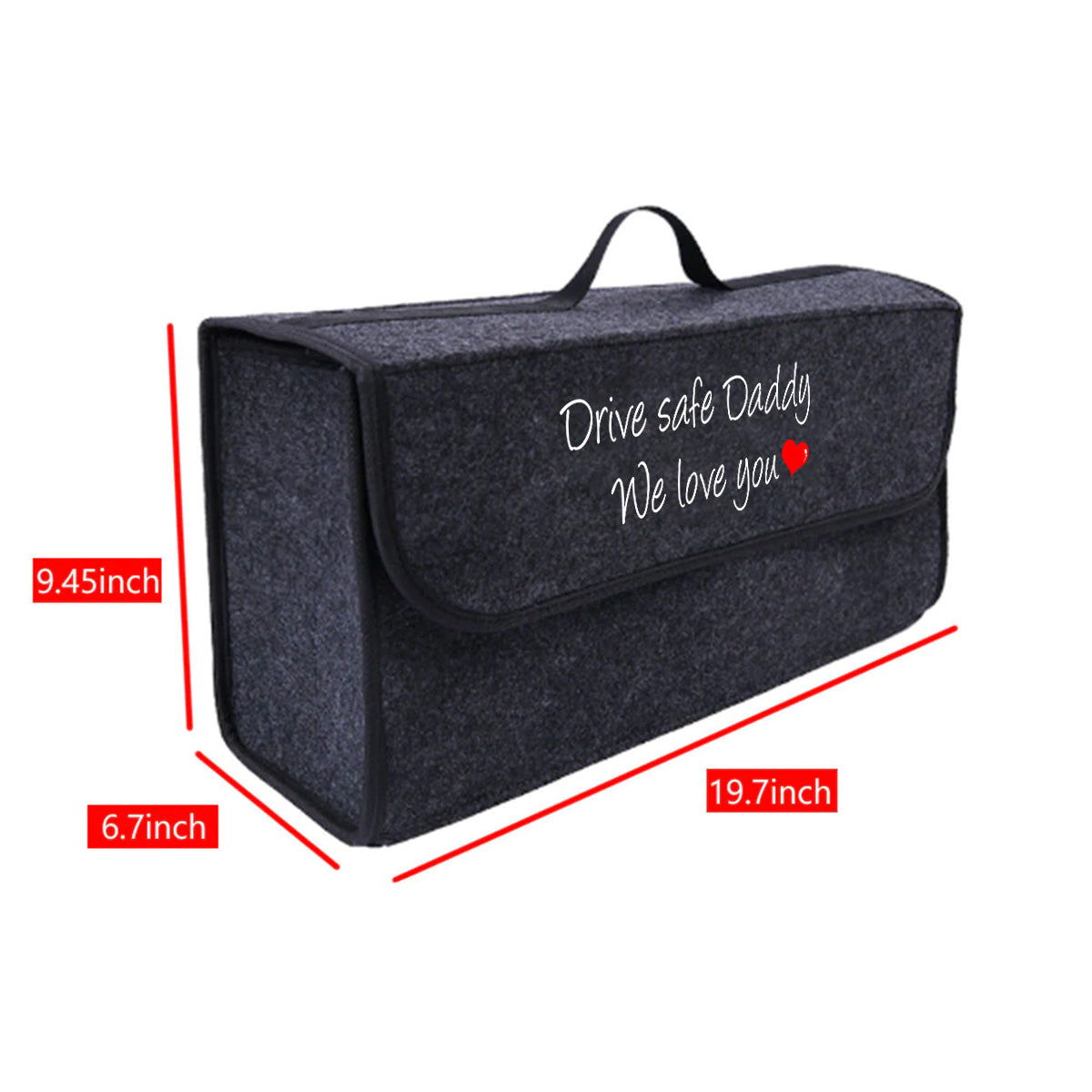 Drive Safe Daddy Soft Felt Car Bag Organizer Folding Car Storage Box Non Slip Fireproof Car Trunk Organizer, Custom For Your Cars, Father's Day Gift, Car Accessories - Delicate Leather