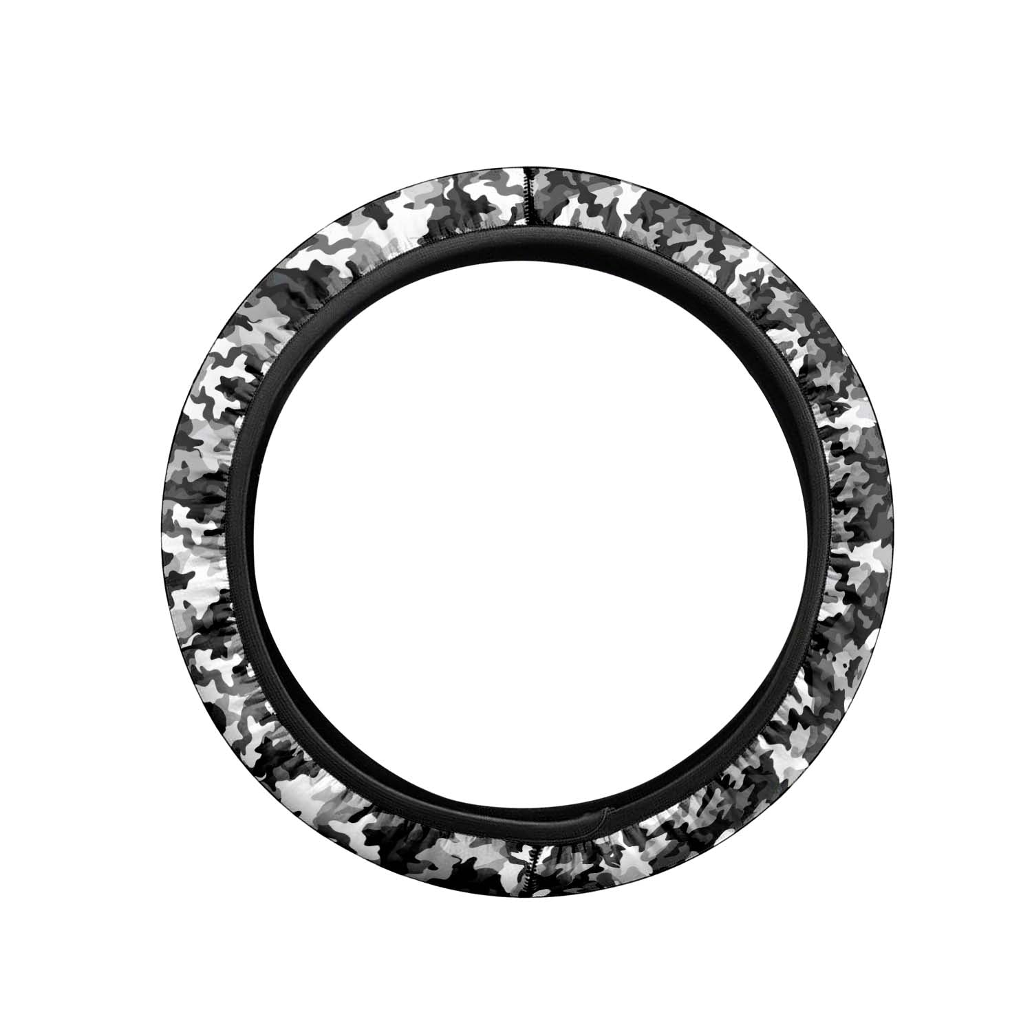 Car Steering Wheel Cover Update Version, White And Gray Camo Camouflage Custom-Fit for Car, Premium Leather Car Steering Wheel Cover , Car Accessories, Camo 03 - Delicate Leather