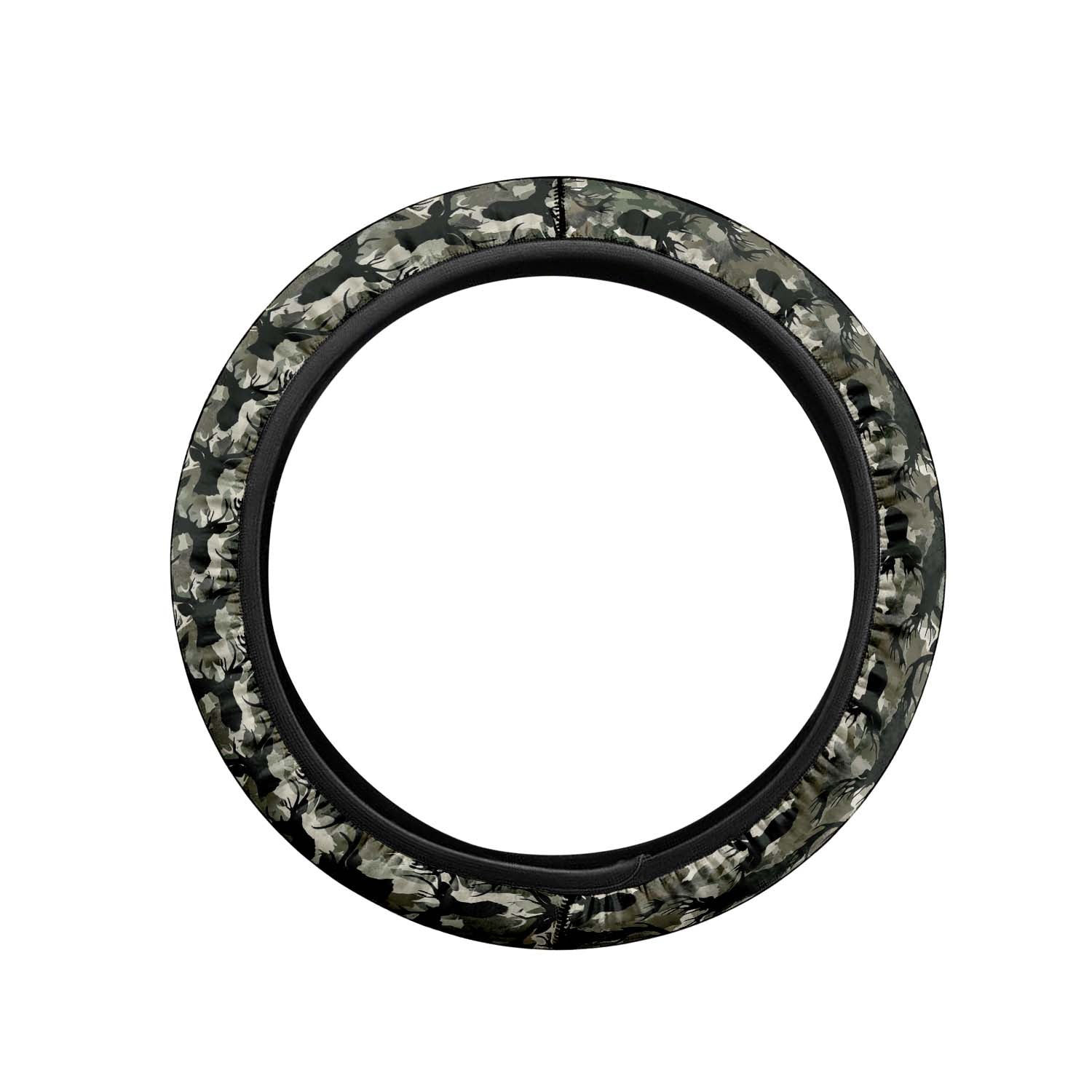 Car Steering Wheel Cover Update Version, Green Camo Camouflage Custom-Fit for Car, Premium Leather Car Steering Wheel Cover , Car Accessories, Camo 12 - Delicate Leather