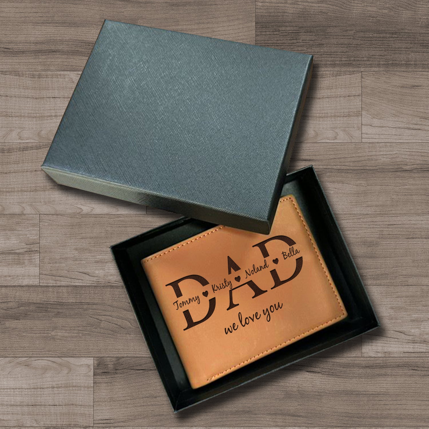 Personalized Wallet Men, Leather Wallet For Men, Custom  Engraved Wallet, Personalized Gifts For Him, Fathers Day Gifts, Husband, Boyfriend - Delicate Leather