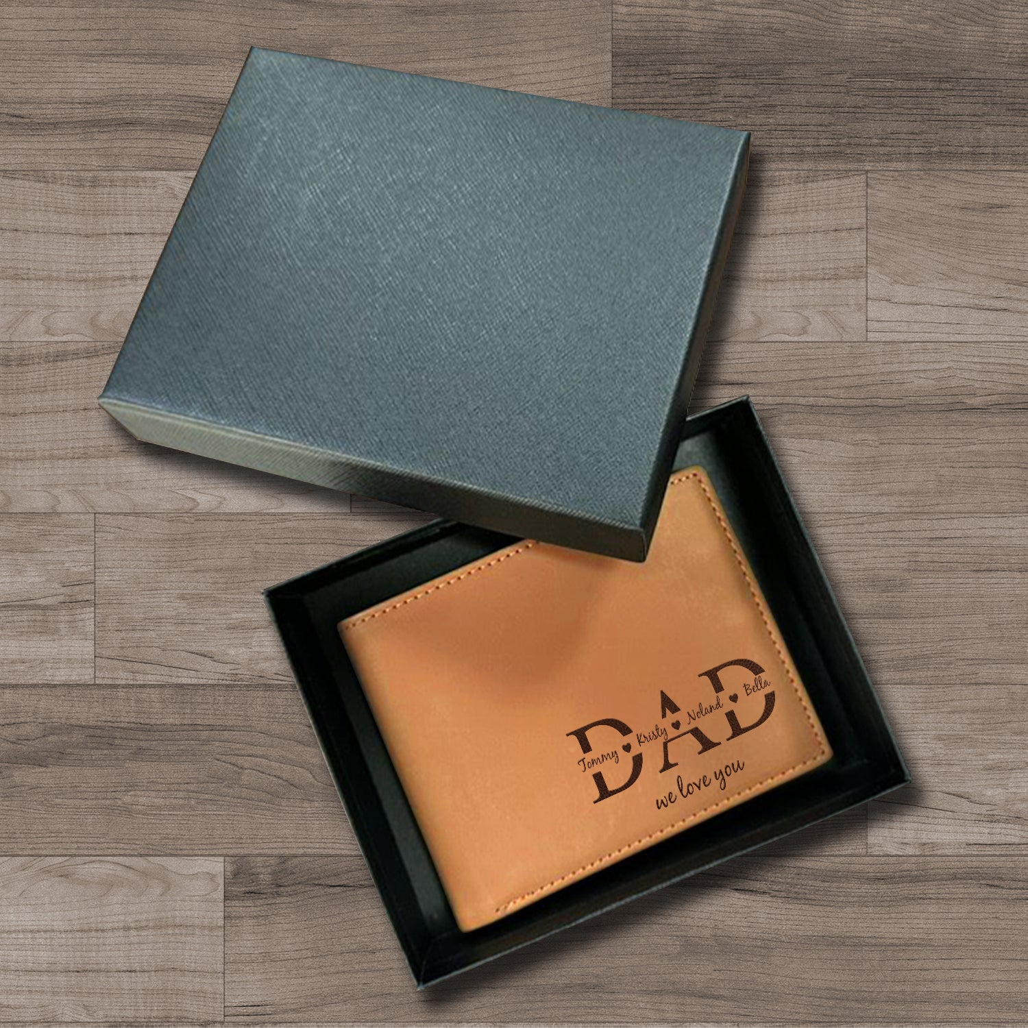 Personalized Wallet Men, Leather Wallet For Men, Custom  Engraved Wallet, Personalized Gifts For Him, Fathers Day Gifts, Husband, Boyfriend - Delicate Leather