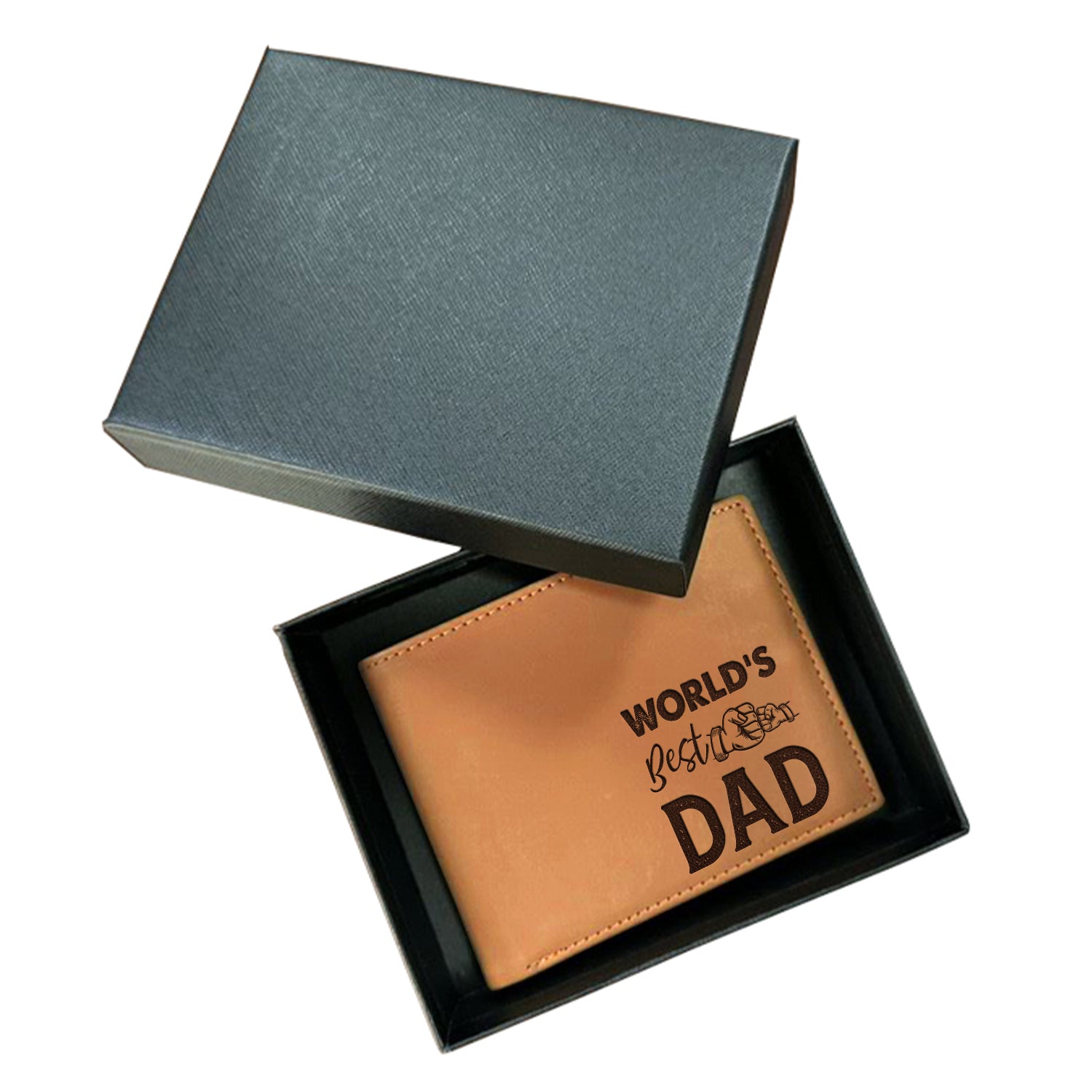 World's Best Dad Wallet Men, Leather Wallet For Men, Custom  Engraved Wallet, Personalized Gifts For Him, Fathers Day Gifts, Husband, Boyfriend - Delicate Leather