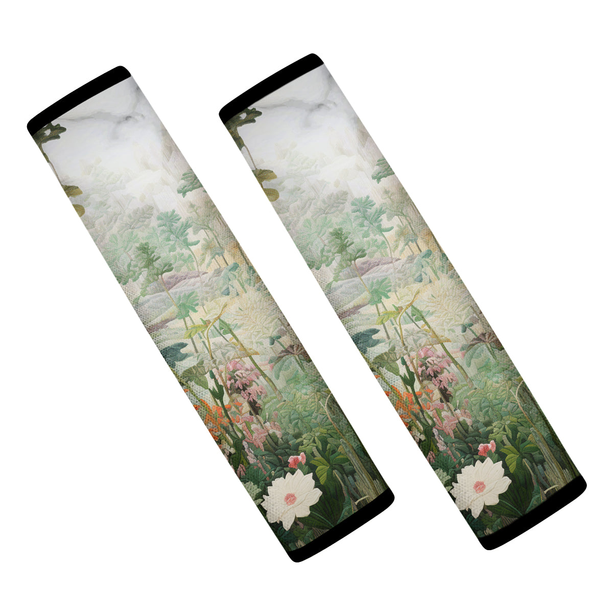 Moody Botanical Art Seat Belt Covers (2PCS), Microfiber Leather Seat Belt Shoulder Pads for More Comfortable Driving,Natural 05 - Delicate Leather