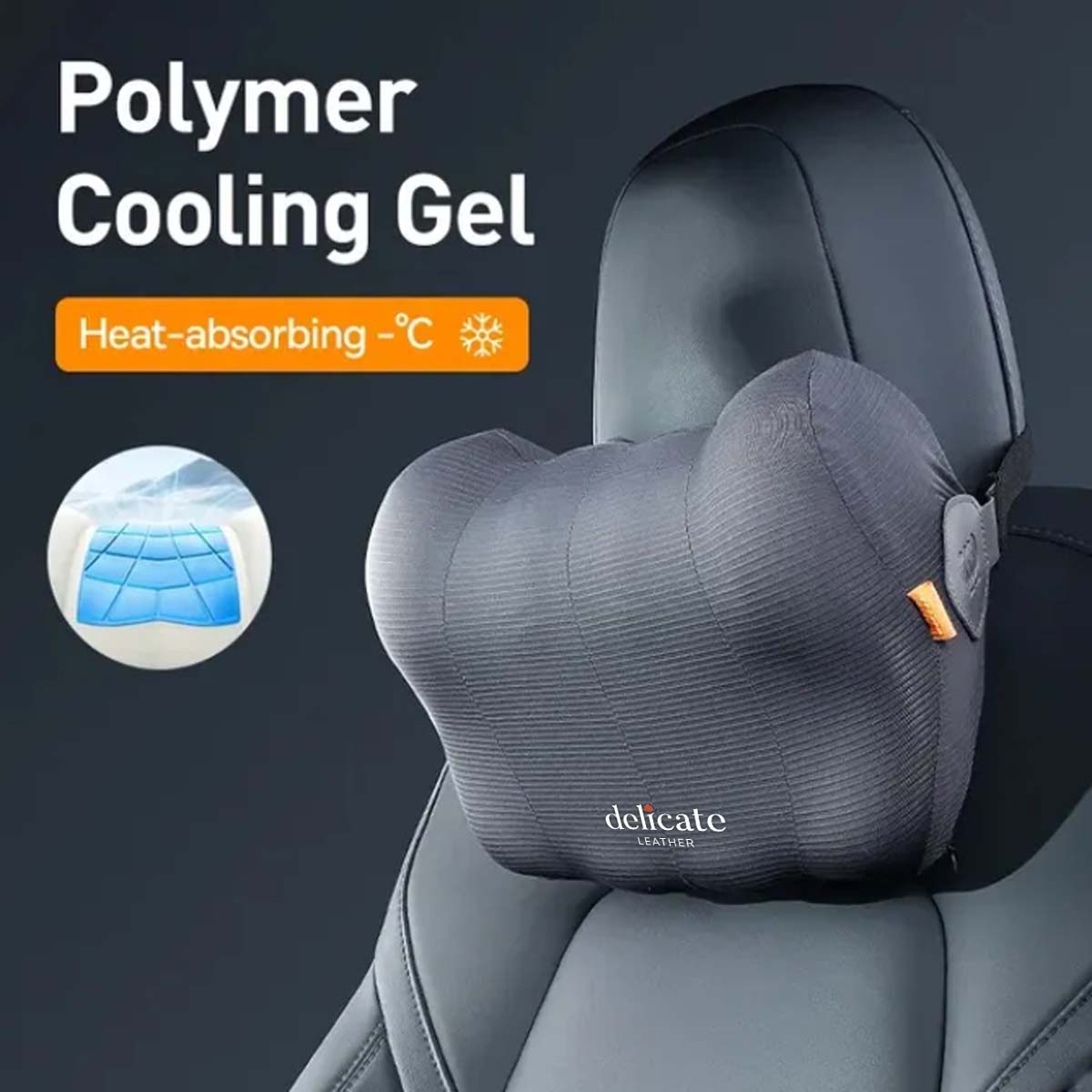 Baseus Car Neck Pillow Cushion: Premium Vehicle Head Pillow for Enhanced Seat Headrest and Lumbar Support, Memory Foam Travel Pillow - A Must-Have Car Accessory for Ultimate Comfort - Delicate Leather