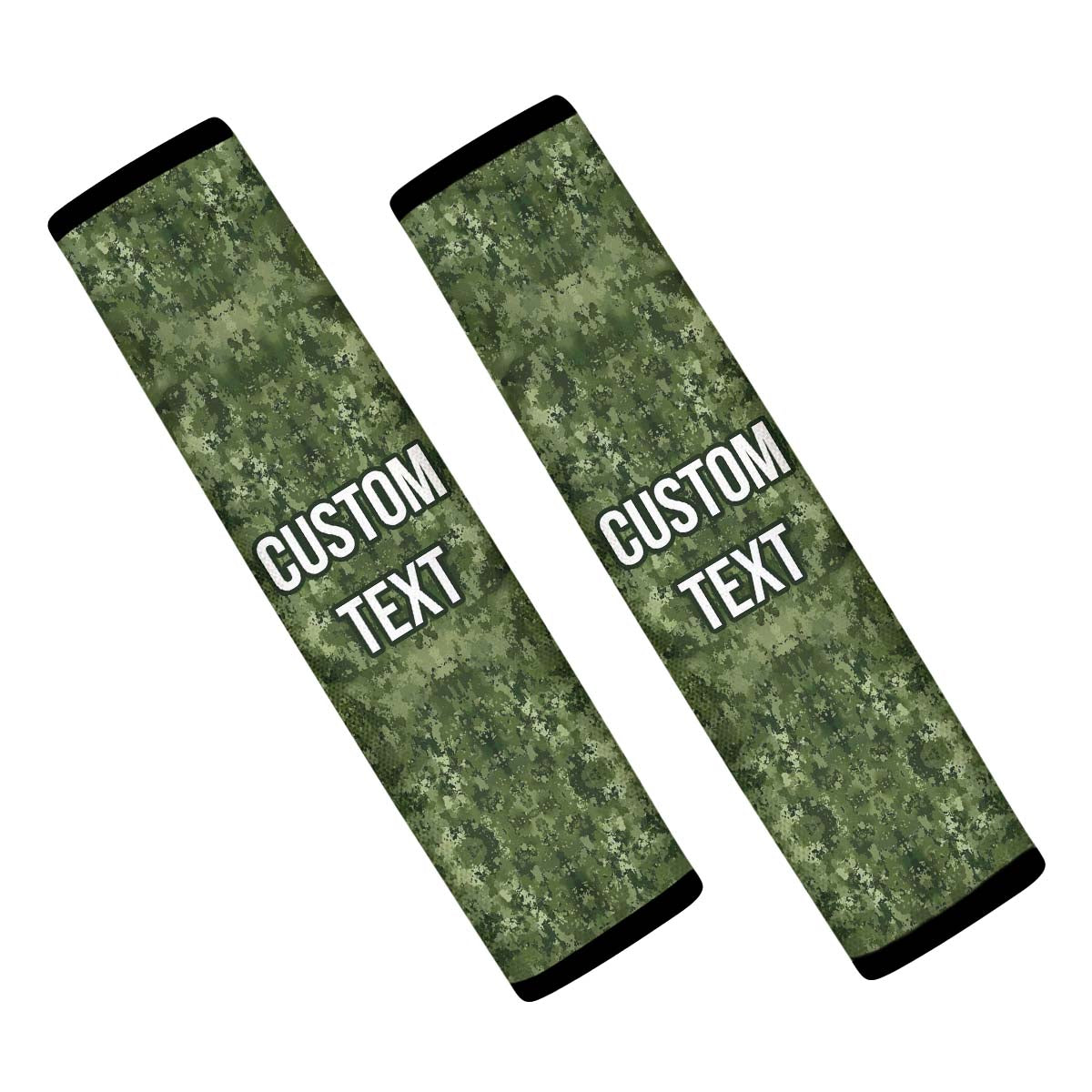 Personalized Custom Camo Seat Belt Covers (2PCS) Green Camouflage, Microfiber Leather Seat Belt Shoulder Pads for More Comfortable Driving, Camo 06