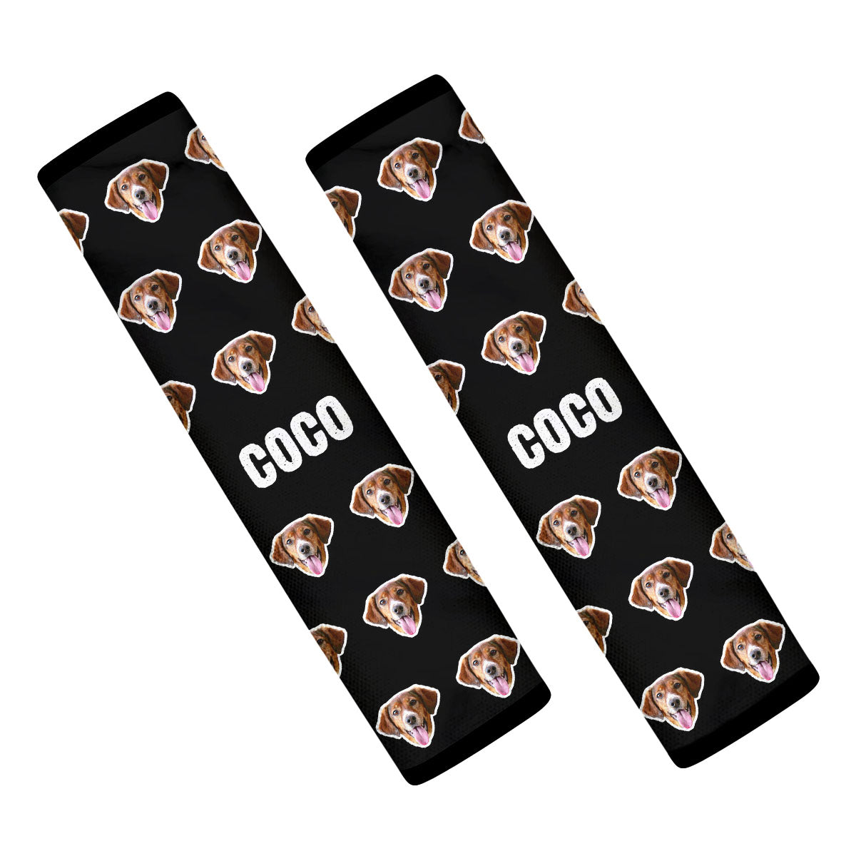 Customized Photo Dog Seat Belt Covers (2PCS) ,Custom Seat Belt Covers with Picture Microfiber Leather Seat Belt Shoulder Pads for More Comfortable Driving - Delicate Leather