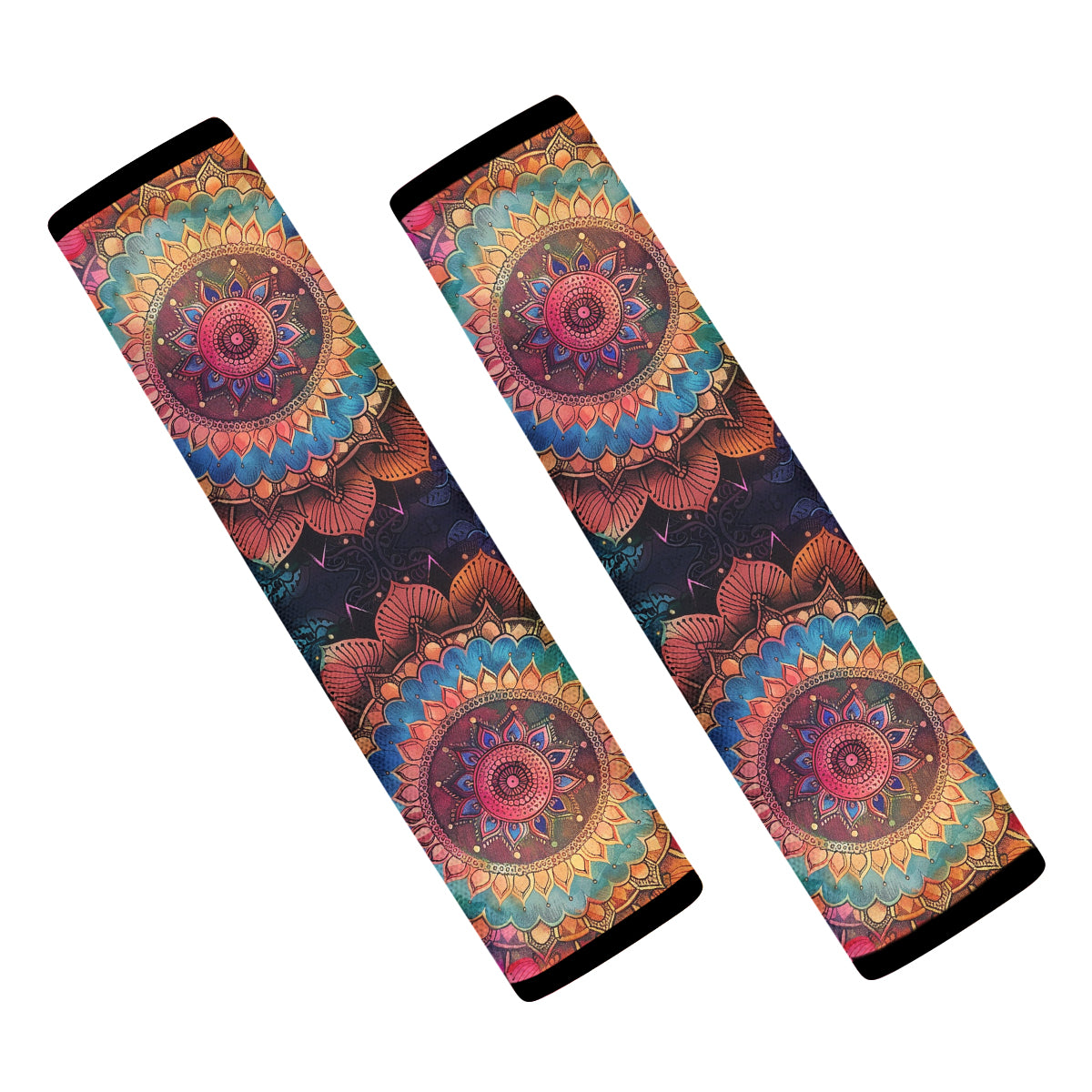 Mandala Boho Seat Belt Covers (2PCS) , Microfiber Leather Seat Belt Shoulder Pads for More Comfortable Driving, Boho 05 - Delicate Leather
