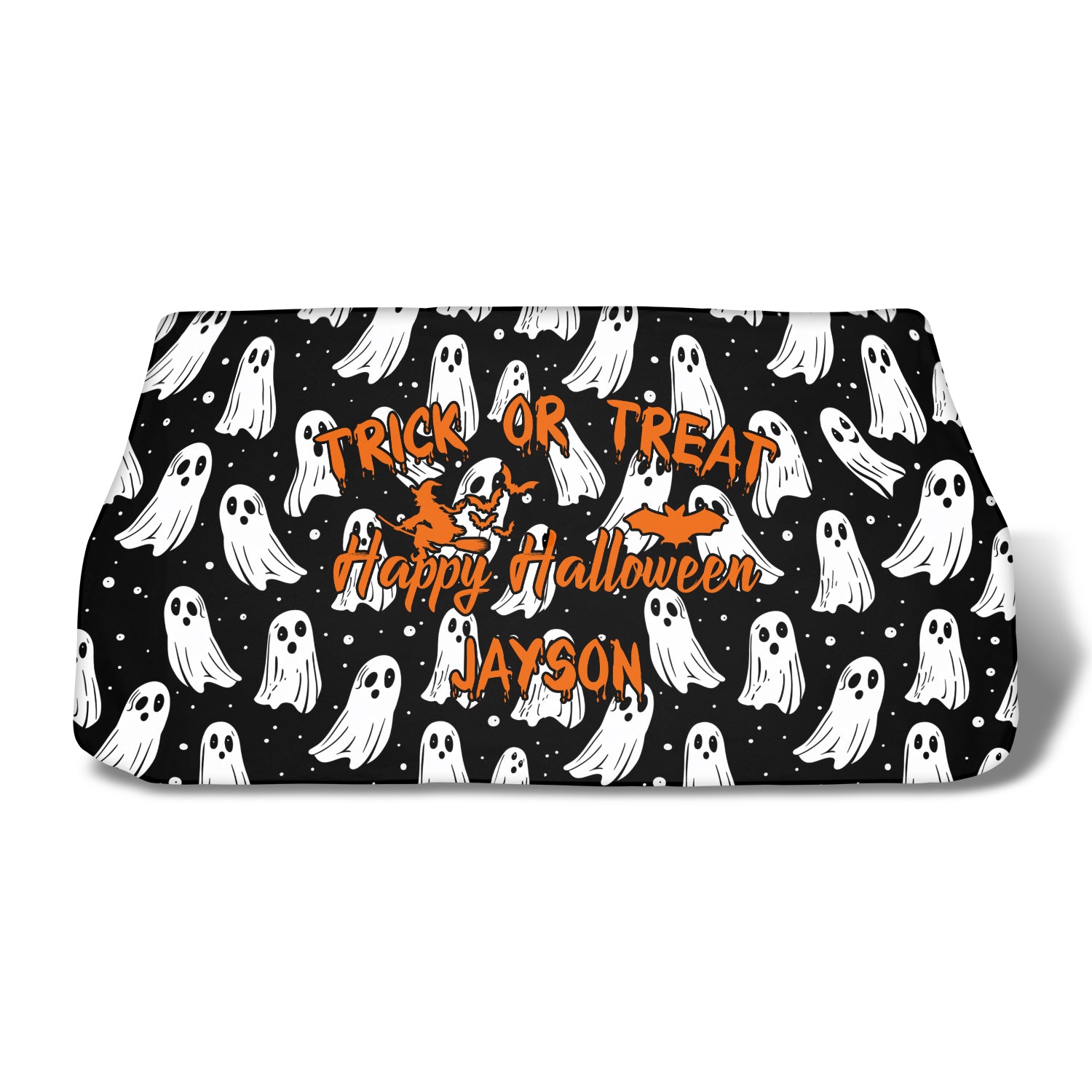 Personalized Happy Halloween Car Windshield Sunshade, Cute Doodle Ghost, Fit with all car, UV Rays and Heat Sun Visor Protector Foldable Sun Shade Umbrella, Halloween 02 - Delicate Leather