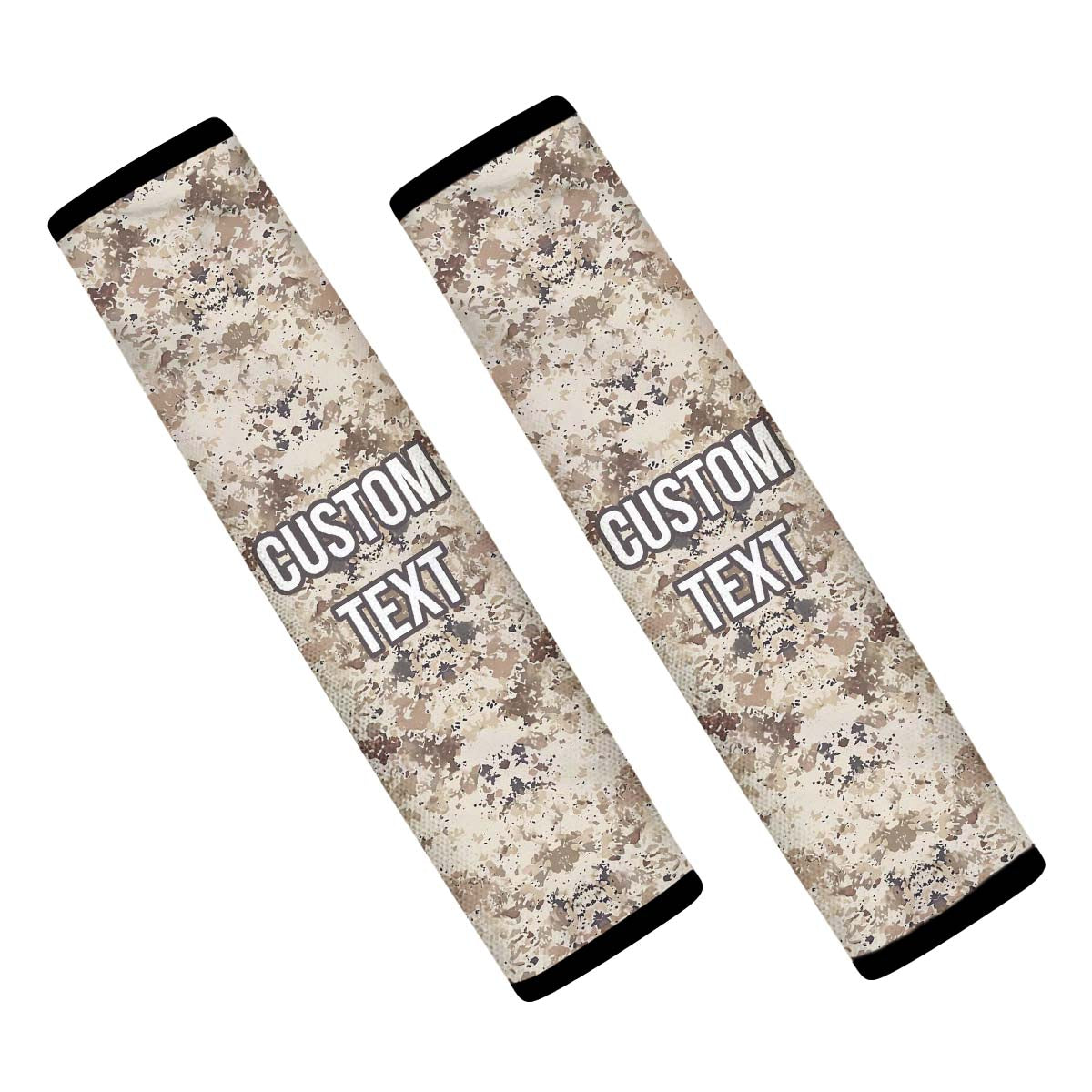 Personalized Custom Camo Seat Belt Covers (2PCS) Beige Camouflage, Microfiber Leather Seat Belt Shoulder Pads for More Comfortable Driving, Camo 07 - Delicate Leather