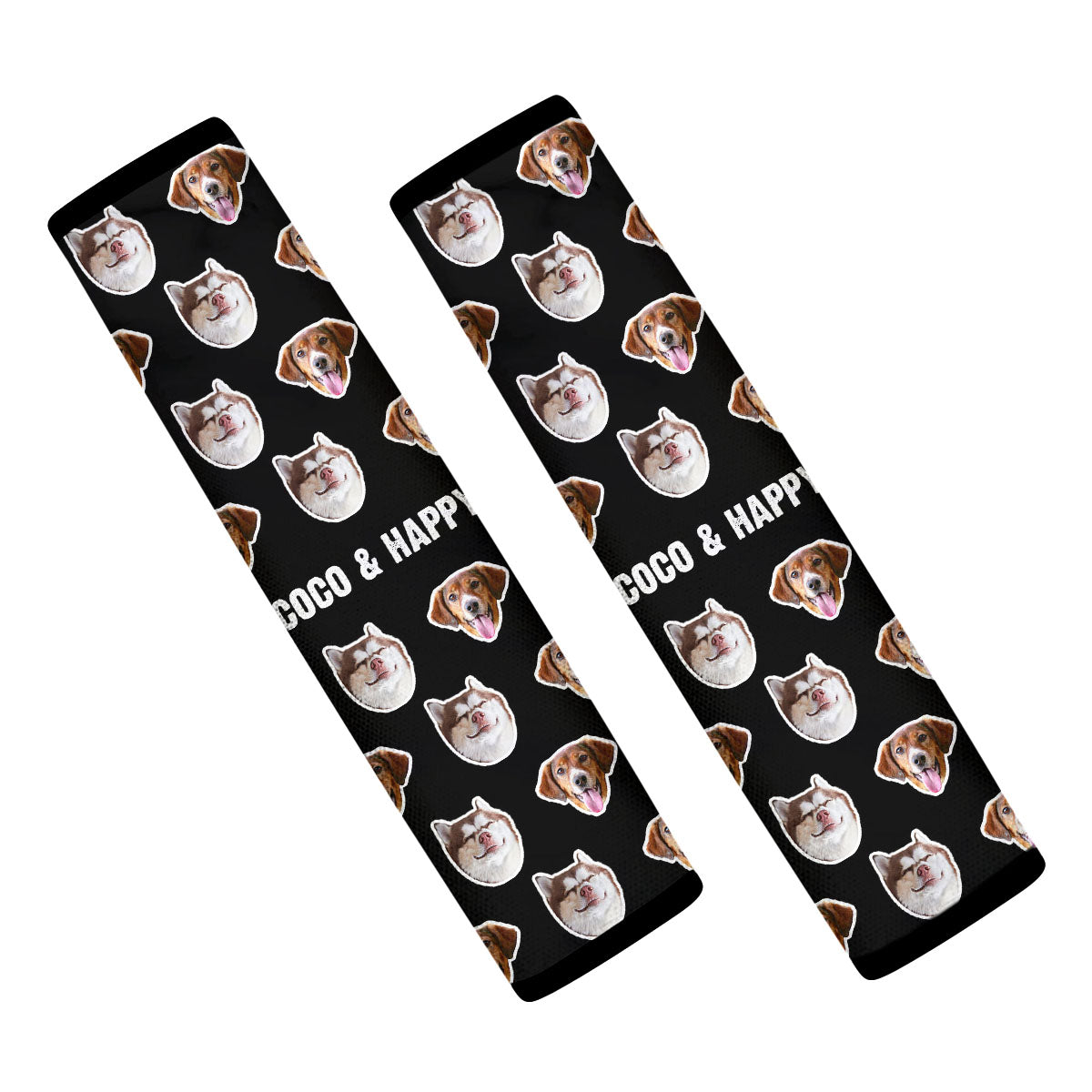 Customized Photo Pet Seat Belt Covers (2PCS) ,Custom Seat Belt Covers with Picture Microfiber Leather Seat Belt Shoulder Pads for More Comfortable Driving - Delicate Leather