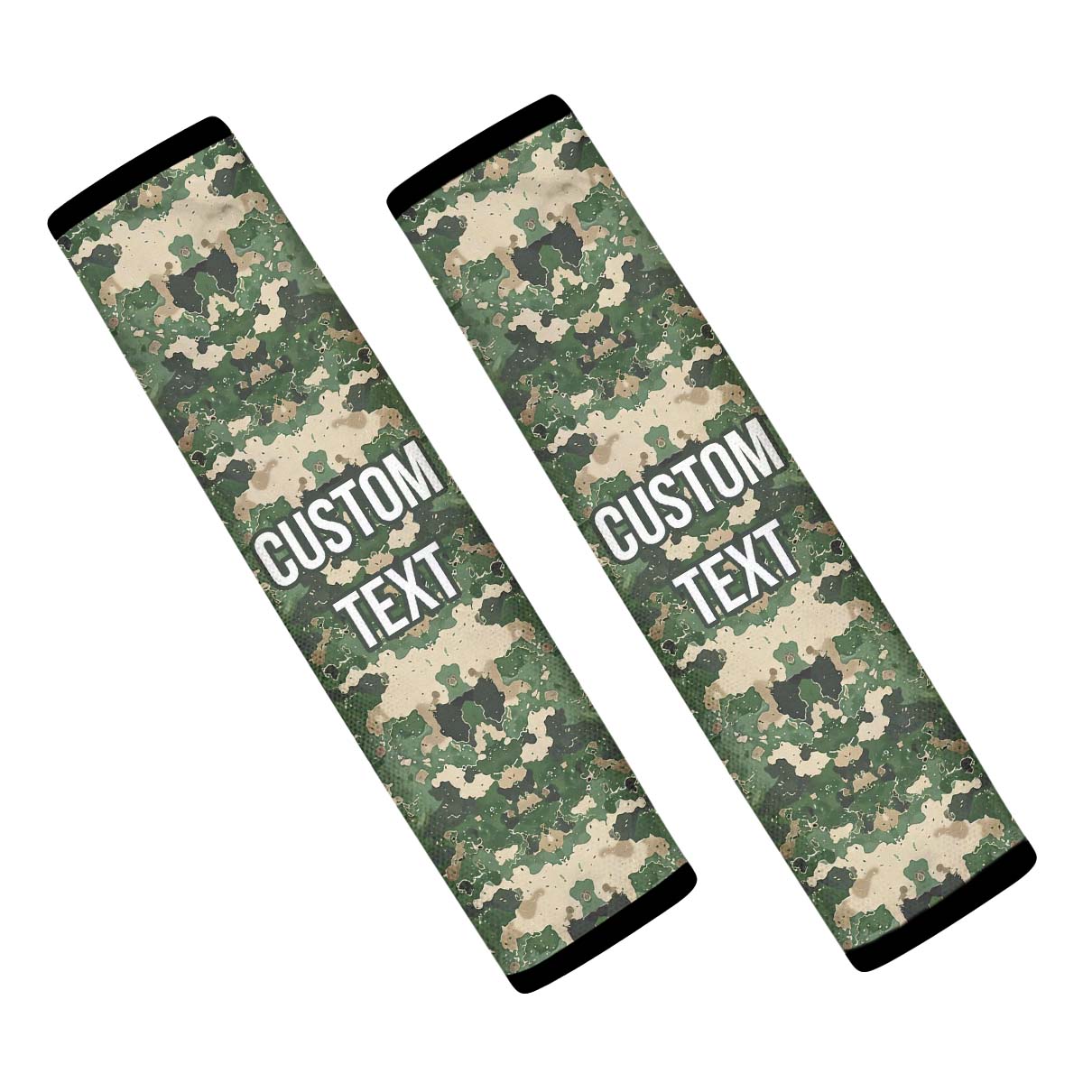 Personalized Custom Camo Seat Belt Covers (2PCS) Beige And Green Camouflage, Microfiber Leather Seat Belt Shoulder Pads for More Comfortable Driving, Camo 10