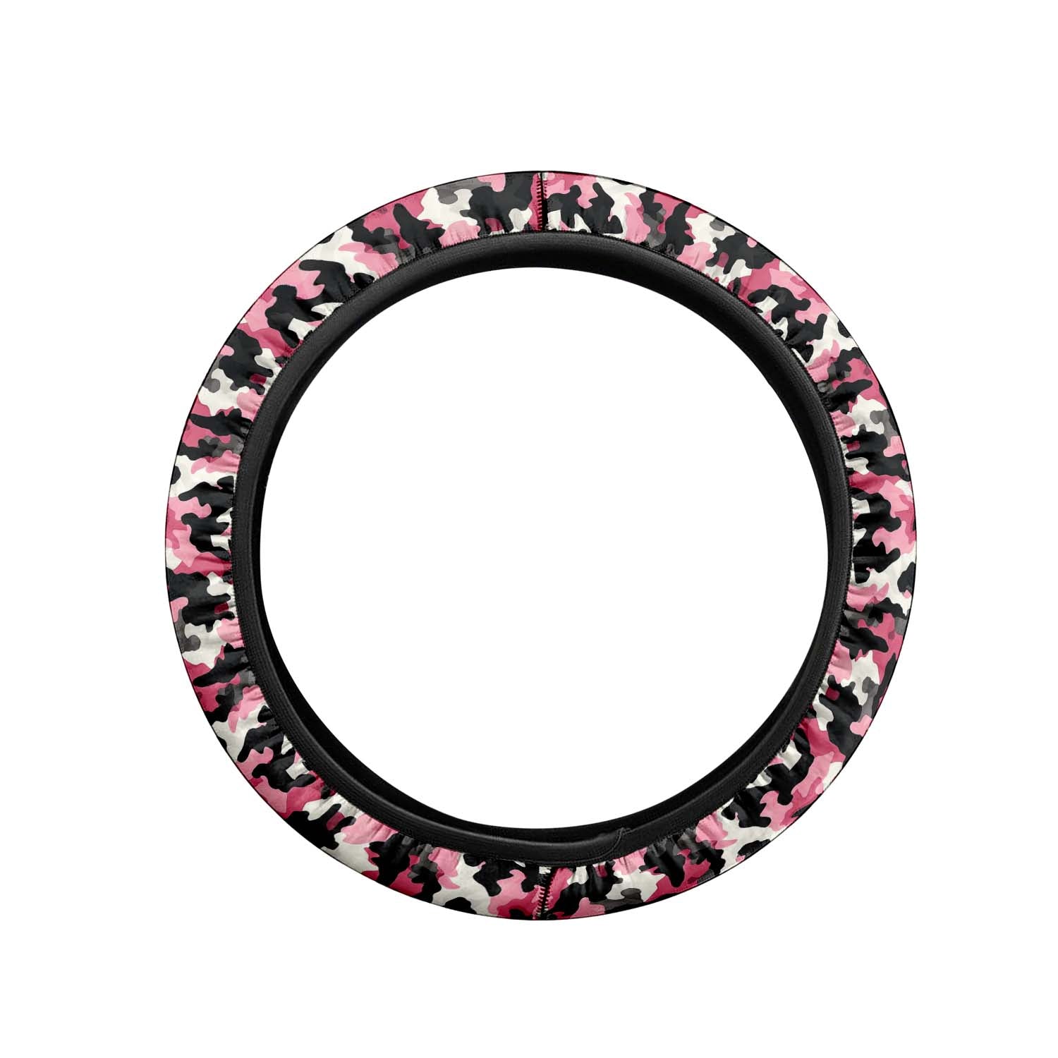 Car Steering Wheel Cover Update Version, Pink Camo Camouflage Custom-Fit for Car, Premium Leather Car Steering Wheel Cover , Car Accessories, Camo 08