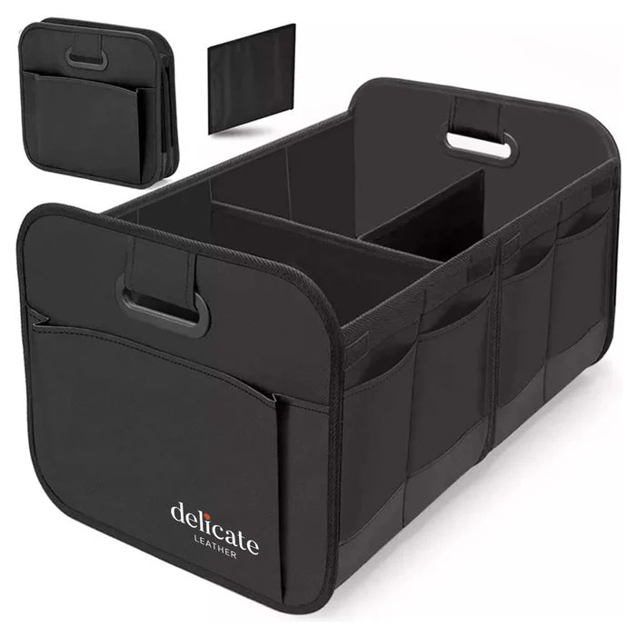 Car Trunk Organizer Storage, Custom-Fit For Car, Car Storage, Reinforced Handles, Collapsible Multi, Compartment Car Organizers, Foldable and Waterproof, 600D Oxford Polyester DLHY237 - Delicate Leather