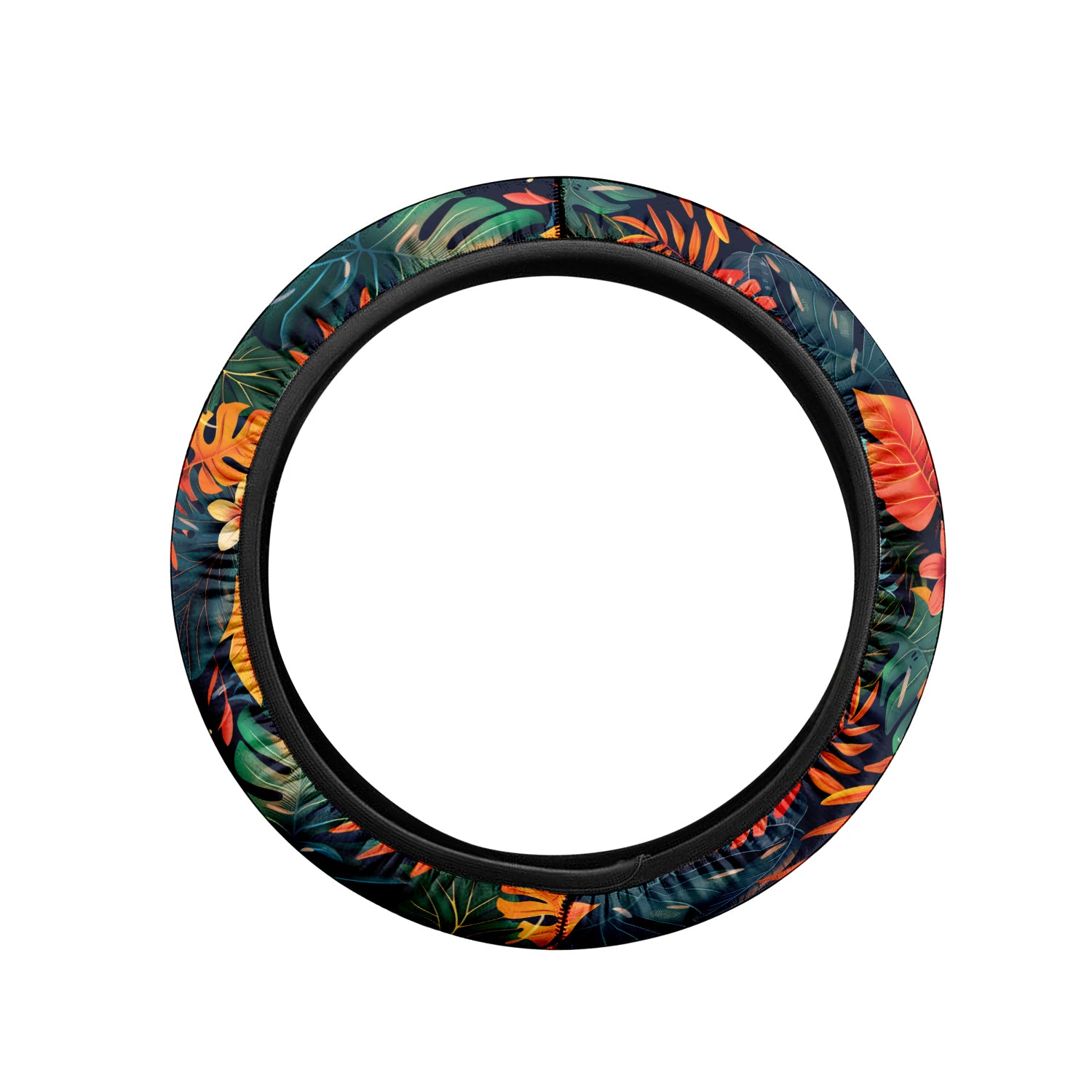 Tropical Rainforest, Forest Botanical, Car Steering Wheel Cover Update Version, Forest Botanical Custom-Fit for Car, Premium Leather Car Steering Wheel Cover , Car Accessories, Tropical 05 - Delicate Leather