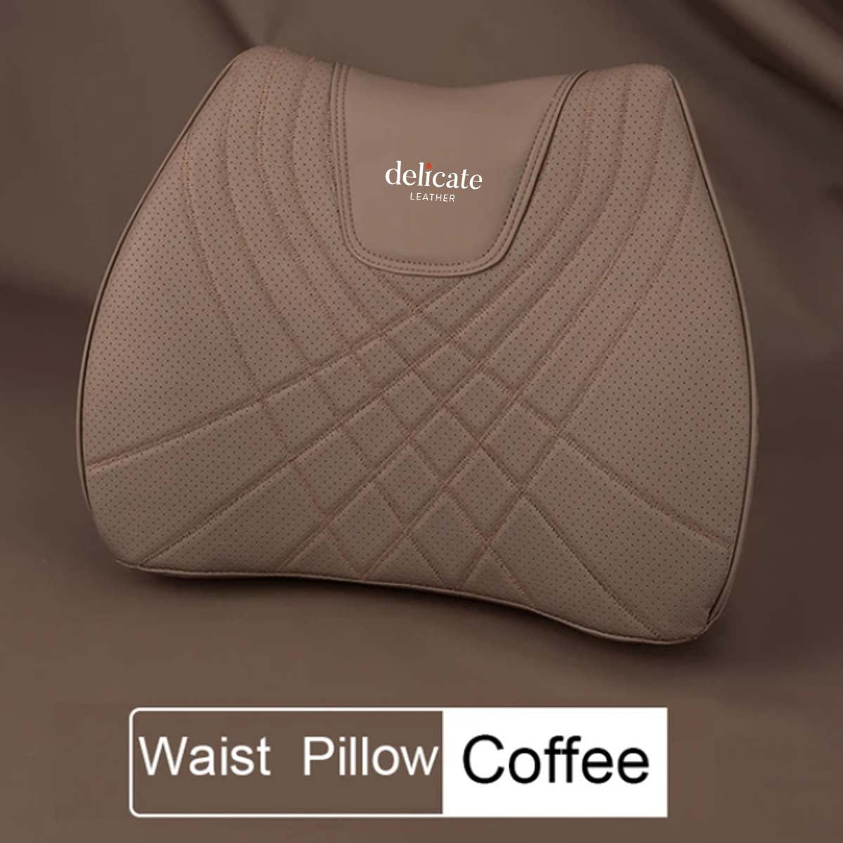 Nappa Leather Car Headrest Neck Pillow: Soft Seat Lumbar Support Waist Pillow for Enhanced Comfort