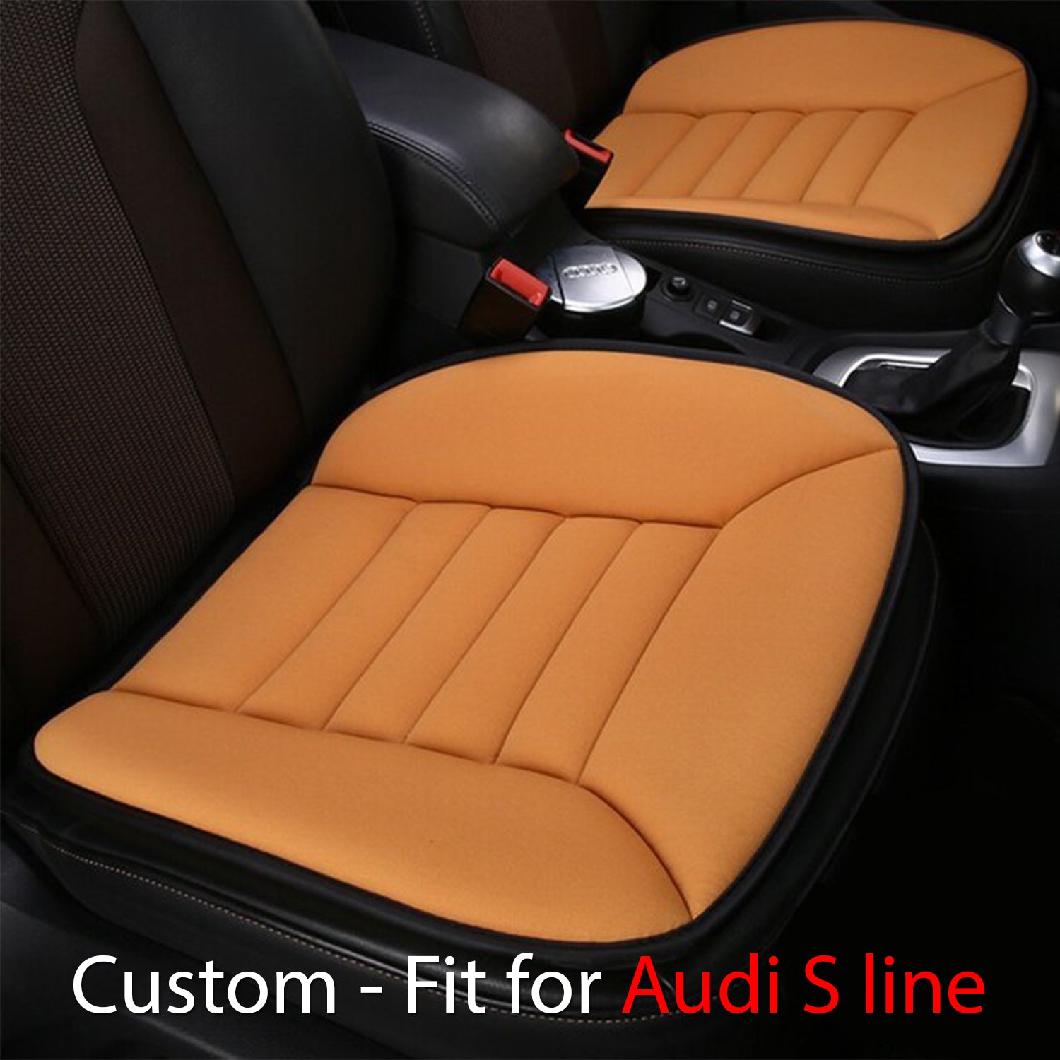 Delicate Leather Memory Foam Car Seat Cushion – 1.2" Thick, Custom-Fit for Audi S line, Universal for Car, Office & Home Chairs - Delicate Leather