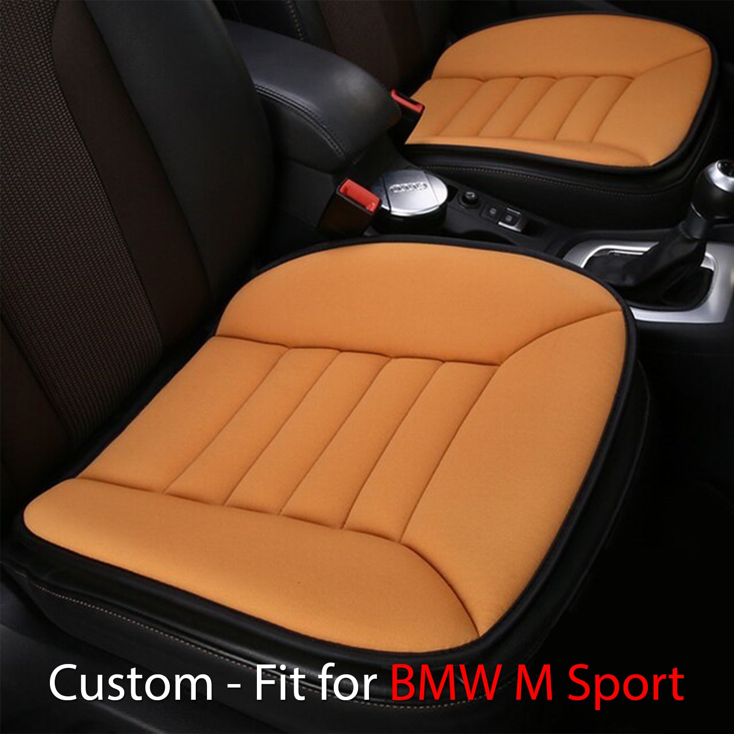 Delicate Leather Memory Foam Car Seat Cushion – 1.2" Thick, Custom-Fit for BMW M Sport, Universal for Car, Office & Home Chairs - Delicate Leather
