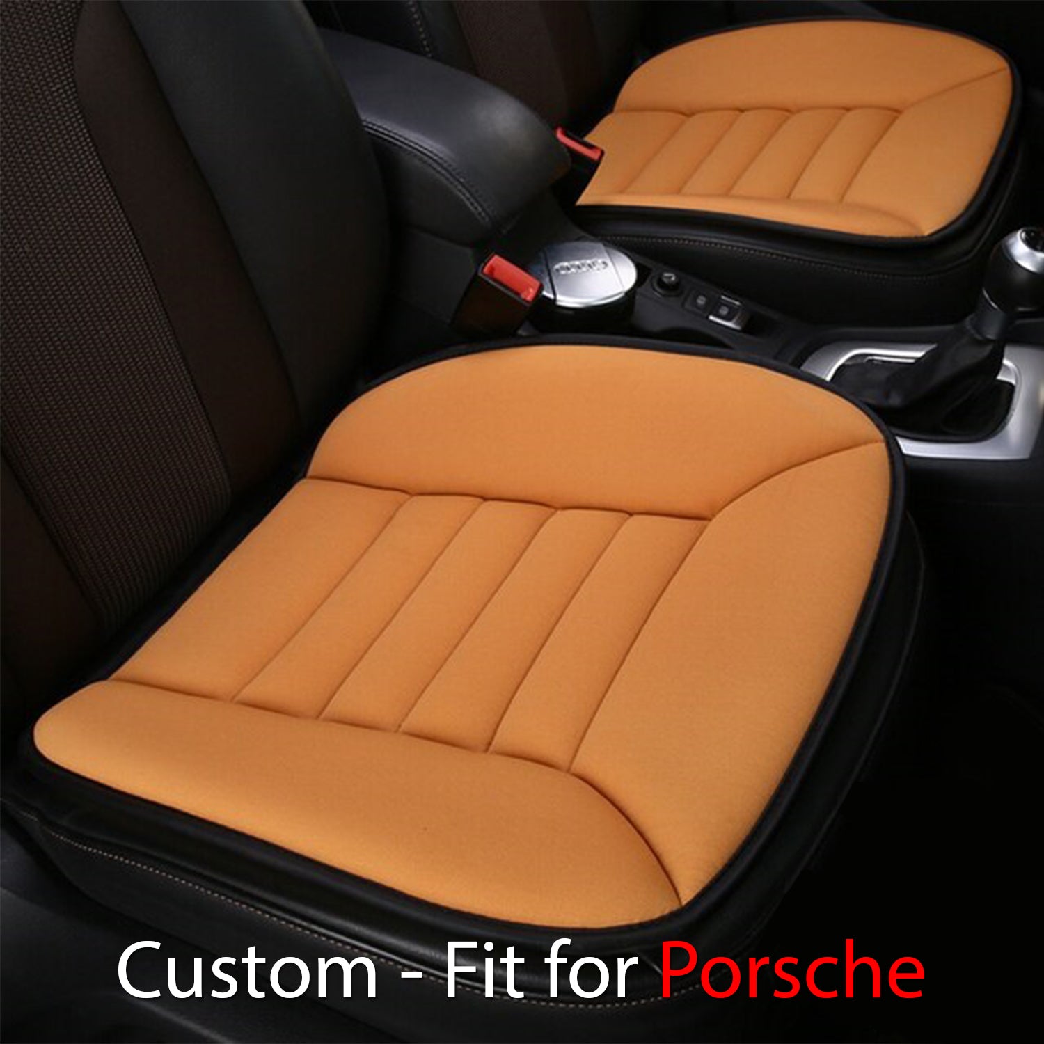 Delicate Leather Memory Foam Car Seat Cushion – 1.2" Thick, Custom-Fit for Porsche, Universal for Car, Office & Home Chairs - Delicate Leather