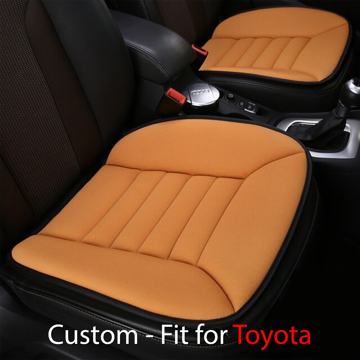 Delicate Leather Memory Foam Car Seat Cushion – 1.2" Thick, Custom-Fit for Toyota, Universal for Car, Office & Home Chairs - Delicate Leather
