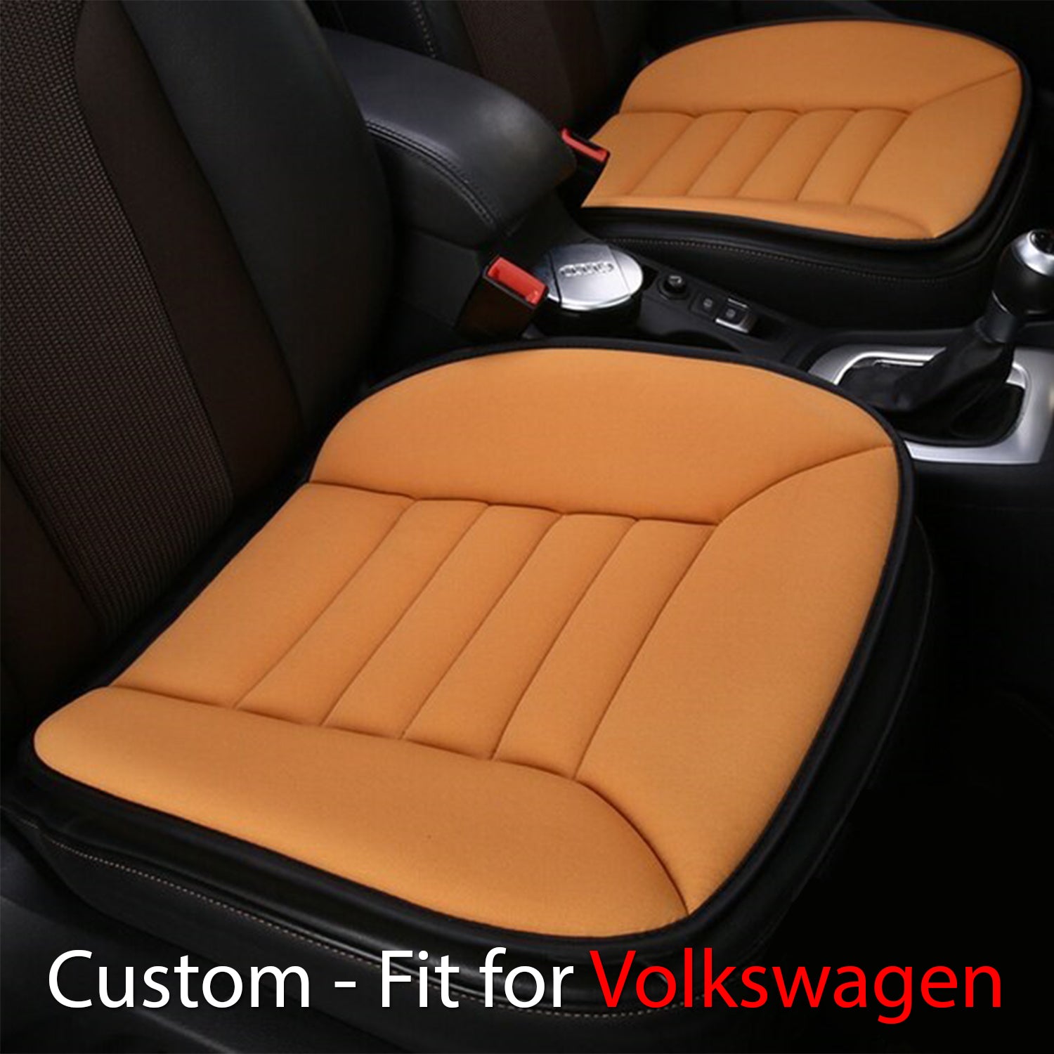 Delicate Leather Memory Foam Car Seat Cushion – 1.2" Thick, Custom-Fit for Volkswagen, Universal for Car, Office & Home Chairs - Delicate Leather