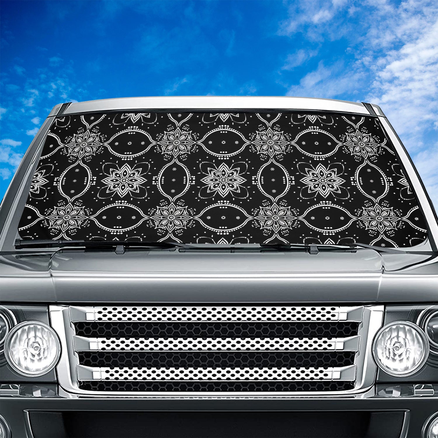 Mandala Boho Car Windshield Sunshade, Boho Universal Fit with all car, UV Rays and Heat Sun Visor Protector Foldable Sun Shade Umbrella, Boho 06 - Delicate Leather