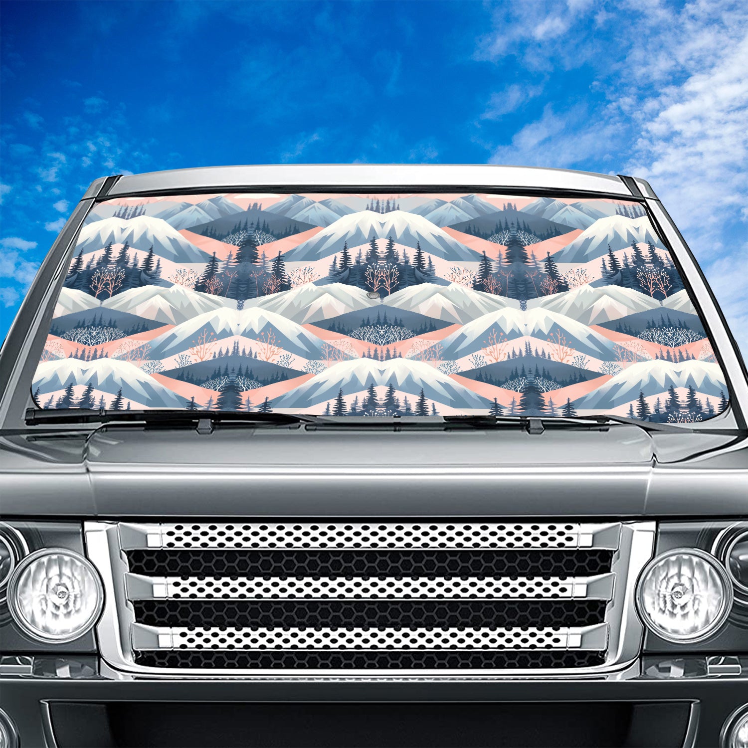 Boho Mountain Car Windshield Sunshade, Boho Universal Fit with all car, UV Rays and Heat Sun Visor Protector Foldable Sun Shade Umbrella, Boho 04 - Delicate Leather