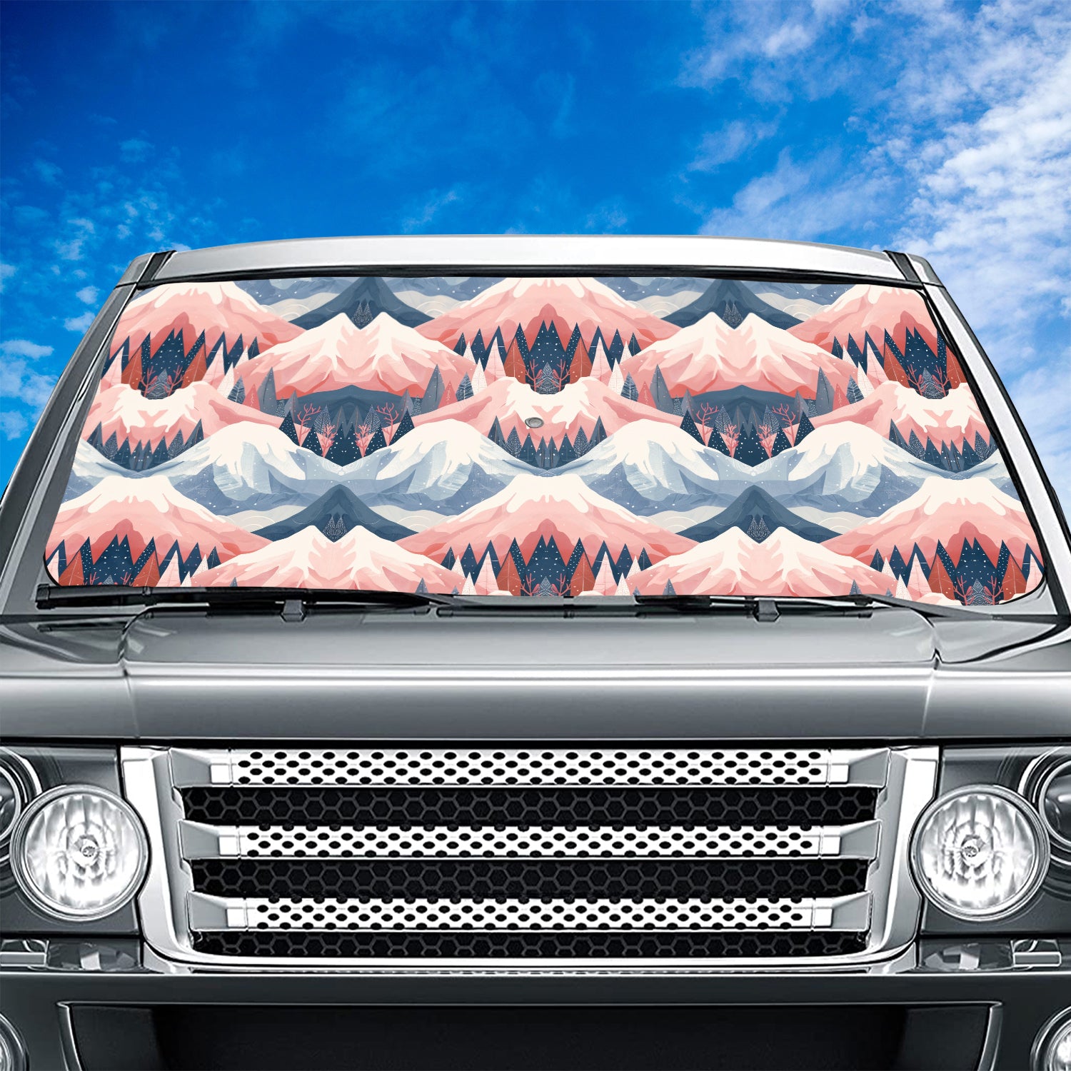 Boho Mountain Car Windshield Sunshade, Boho Universal Fit with all car, UV Rays and Heat Sun Visor Protector Foldable Sun Shade Umbrella, Boho 03 - Delicate Leather