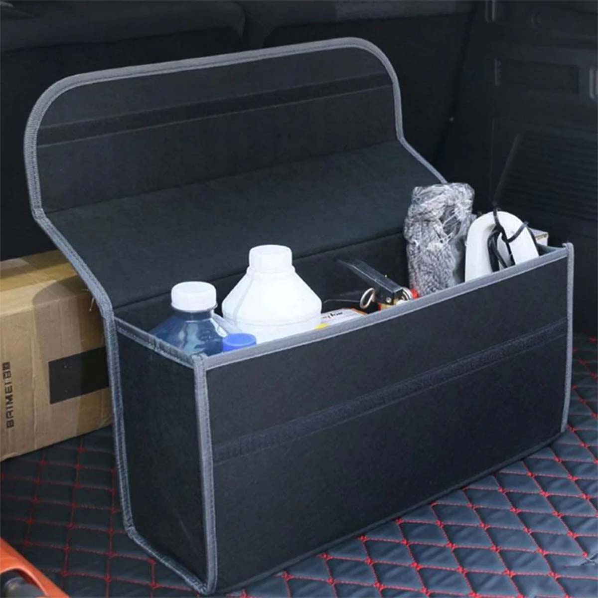 Soft Felt Car Bag Organizer | Fireproof & Non-Slip Storage Solution - Delicate Leather